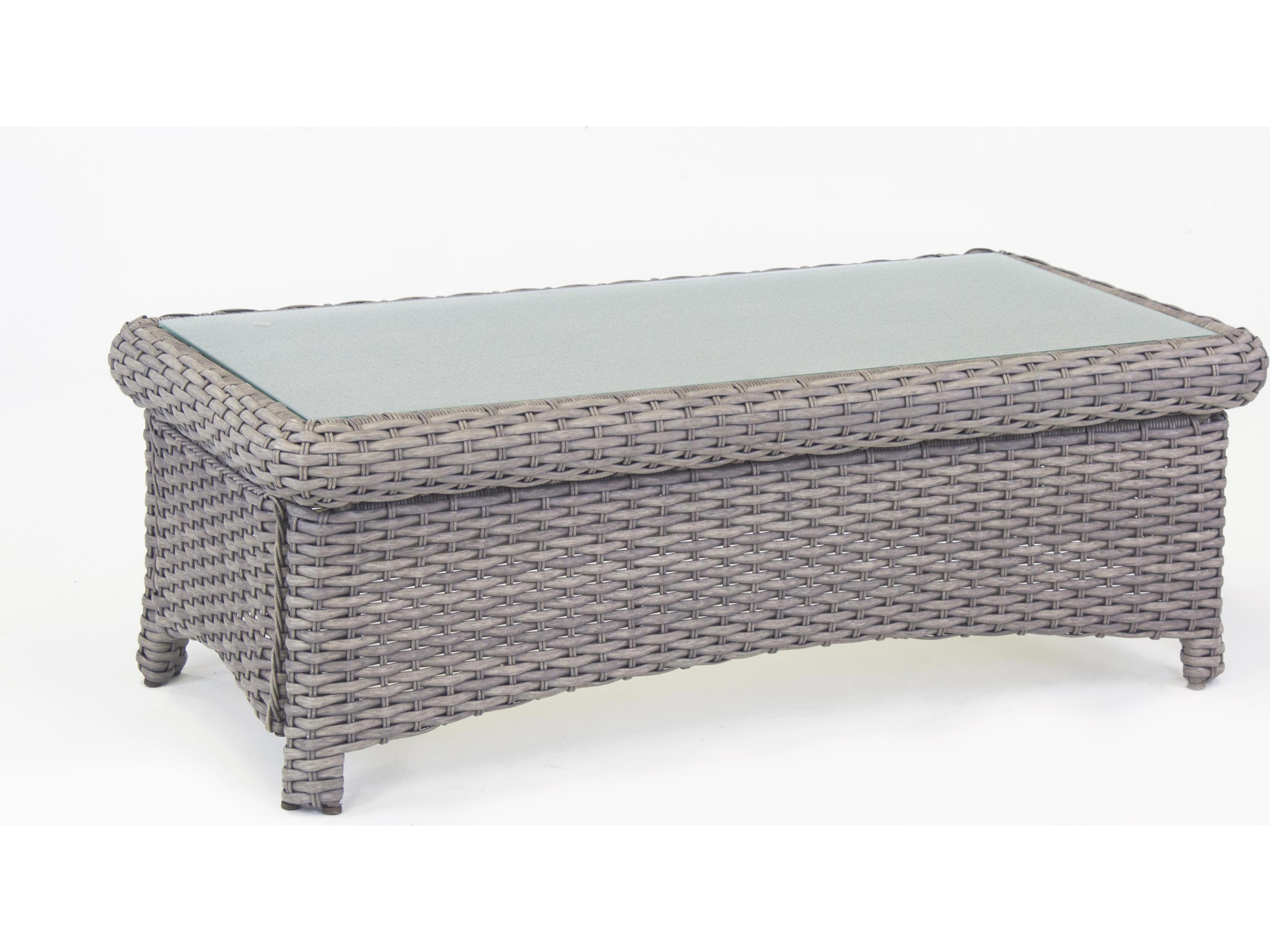 St Tropez Quick Ship Aluminum Rectangular Coffee Table