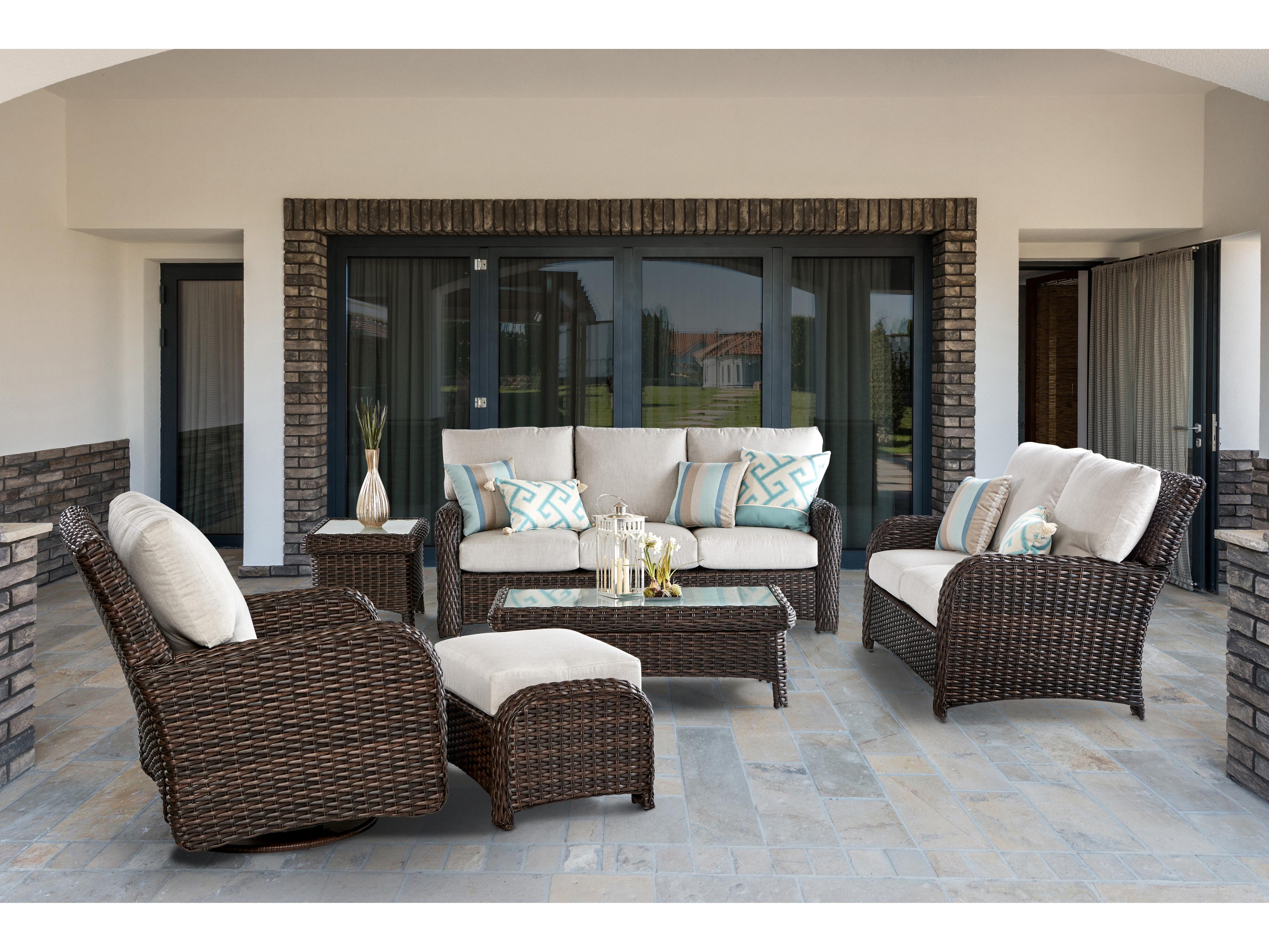 South Sea Rattan St Tropez Quick Ship Aluminum Rectangular Coffee Table