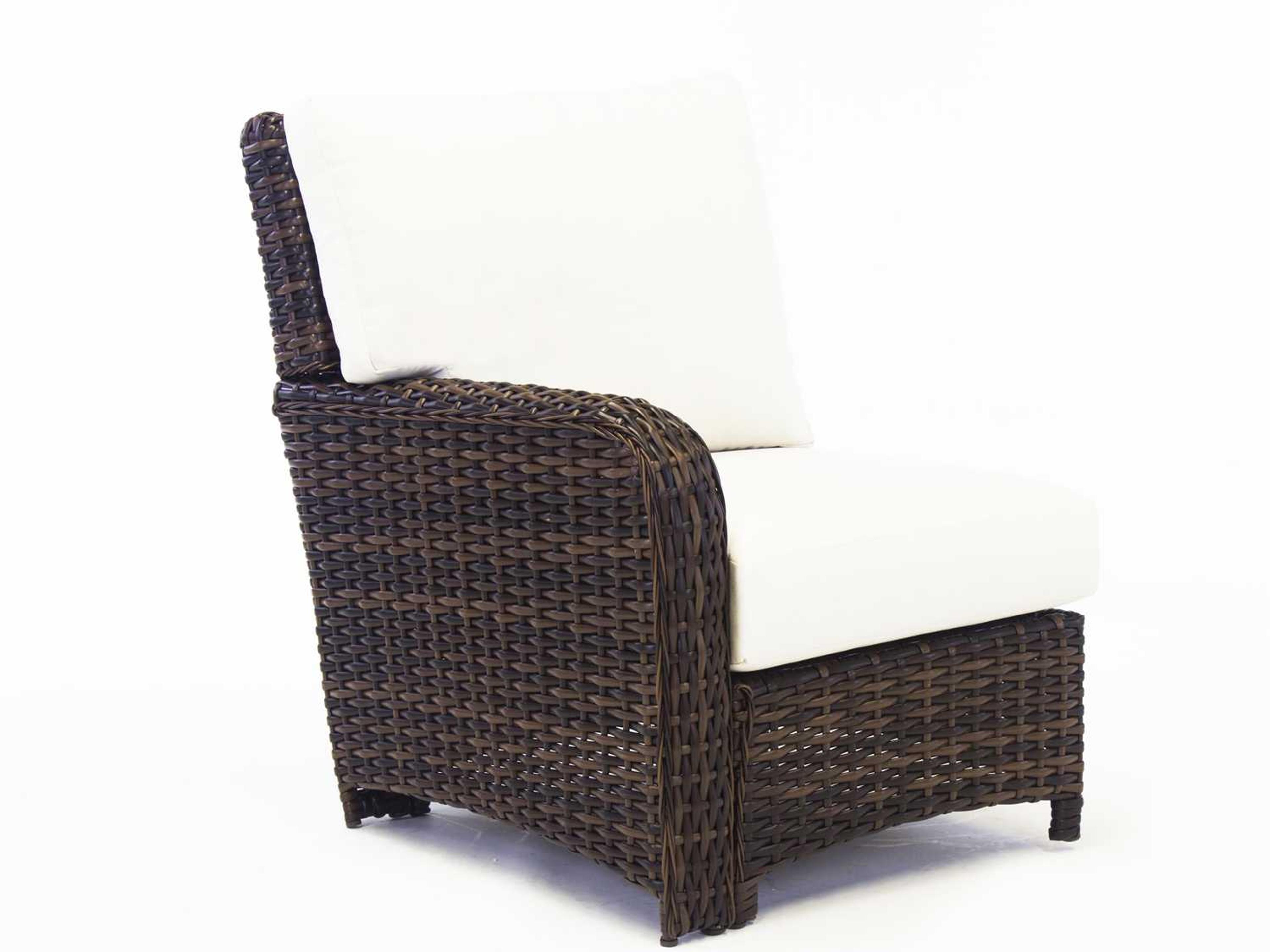 South Sea Rattan St Tropez Wicker Left Arm Patio Lounge Chair