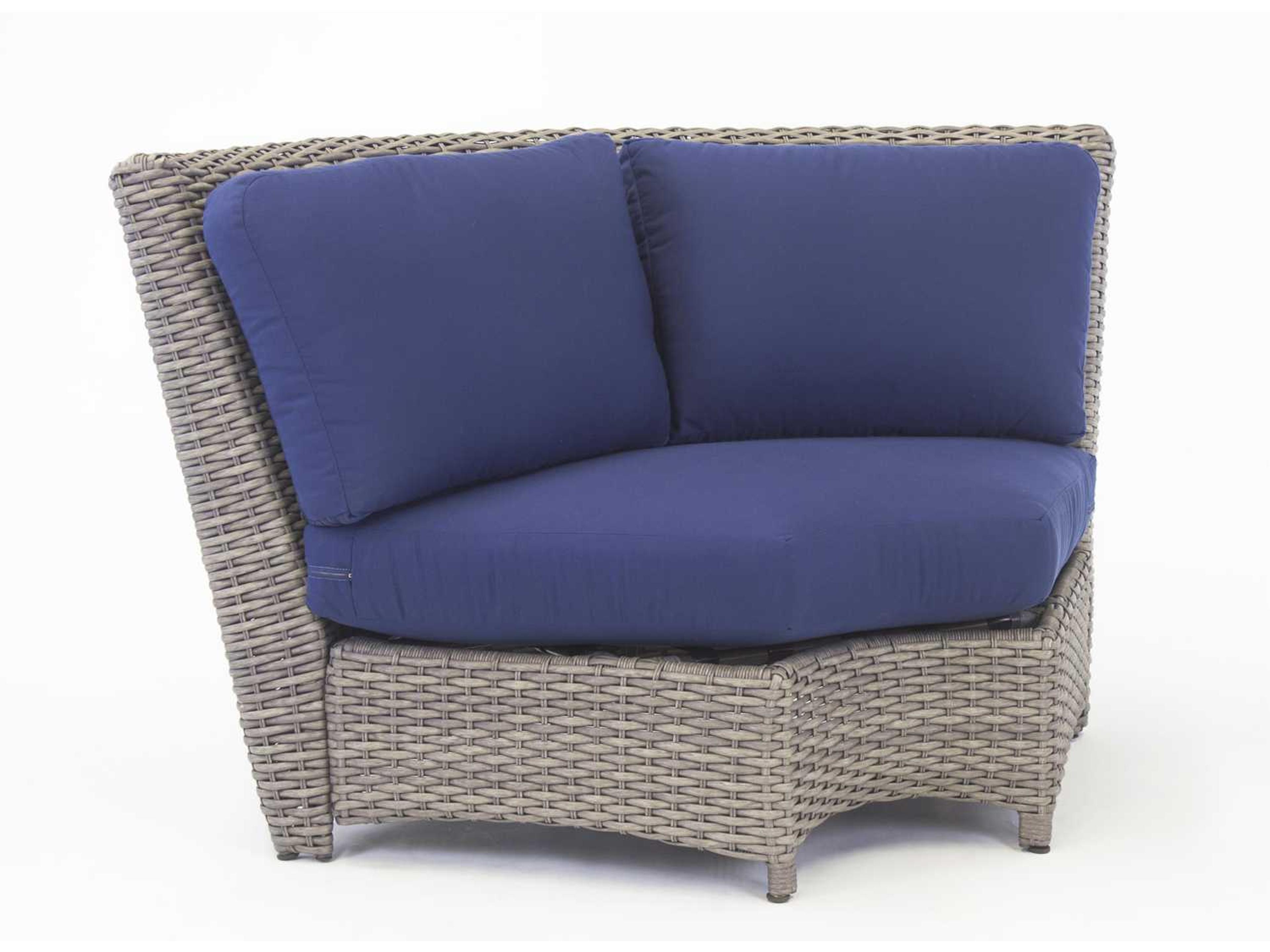 South Sea Rattan Saint Tropez Wicker Wedge Corner Patio Lounge Chair
