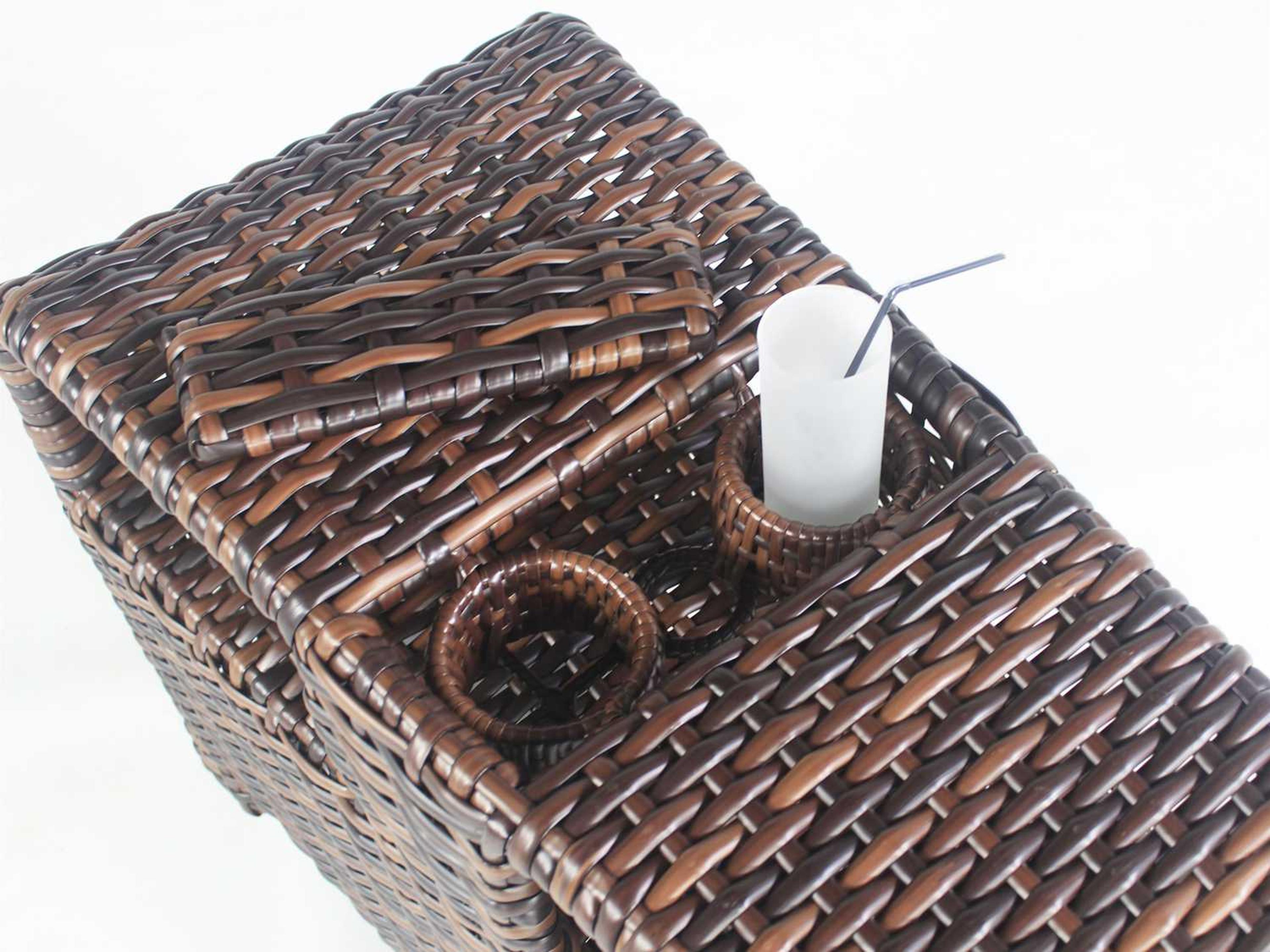 South Sea Rattan Saint Tropez Wicker Rectangular Wedge Pie Outdoor End Table