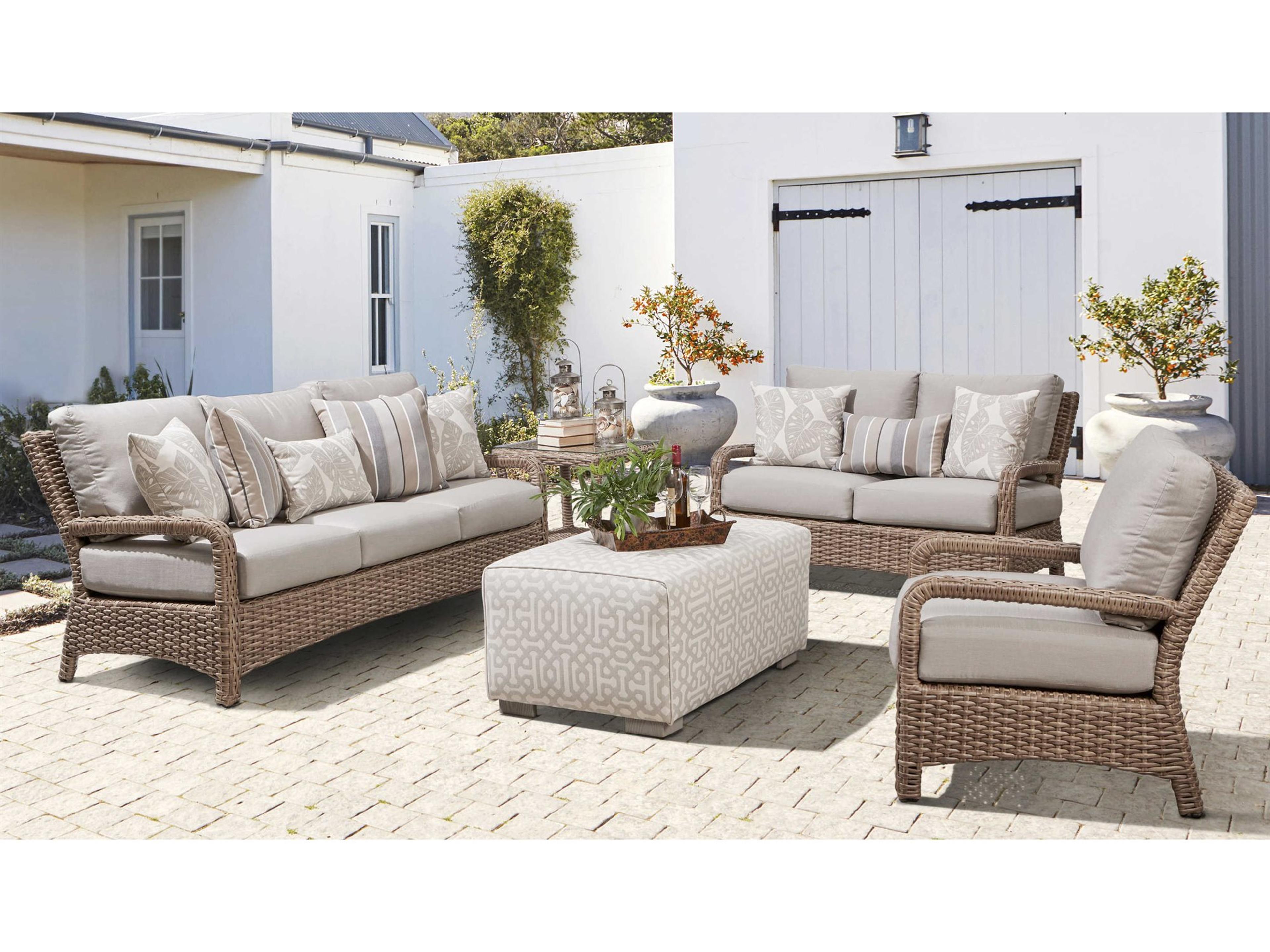 Caswell Wicker Mushroom Outdoor Patio Lounge Set