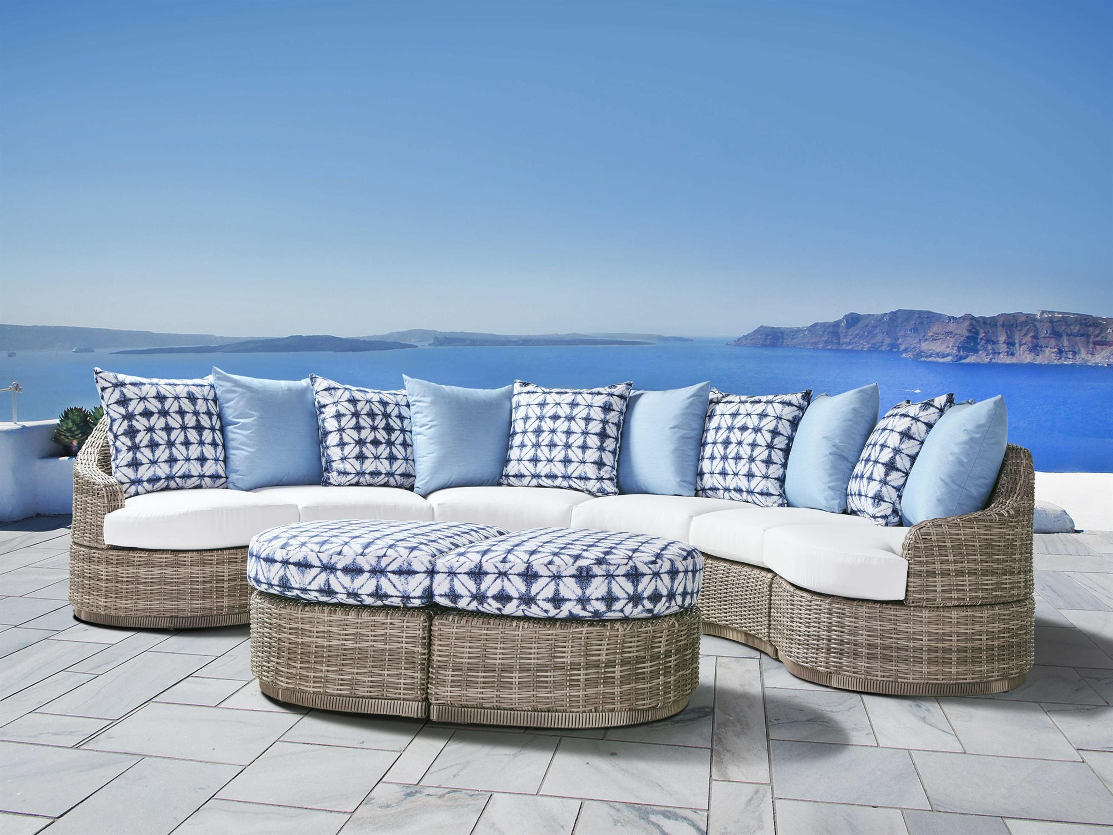 Luna Cove Wicker Sectional Patio Lounge Set