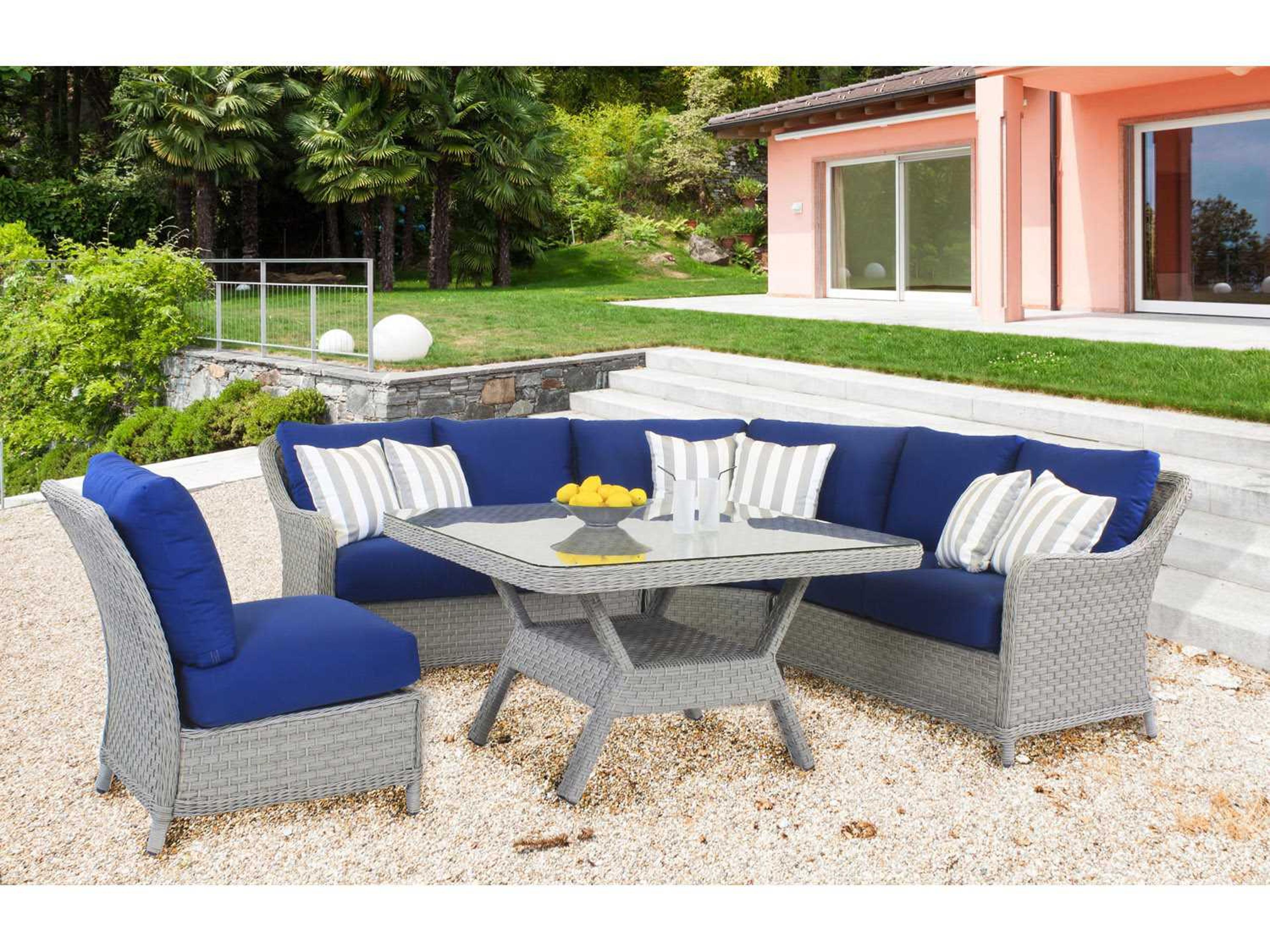 South Sea Rattan Mayfair Wicker Pebble Patio Lounge Set