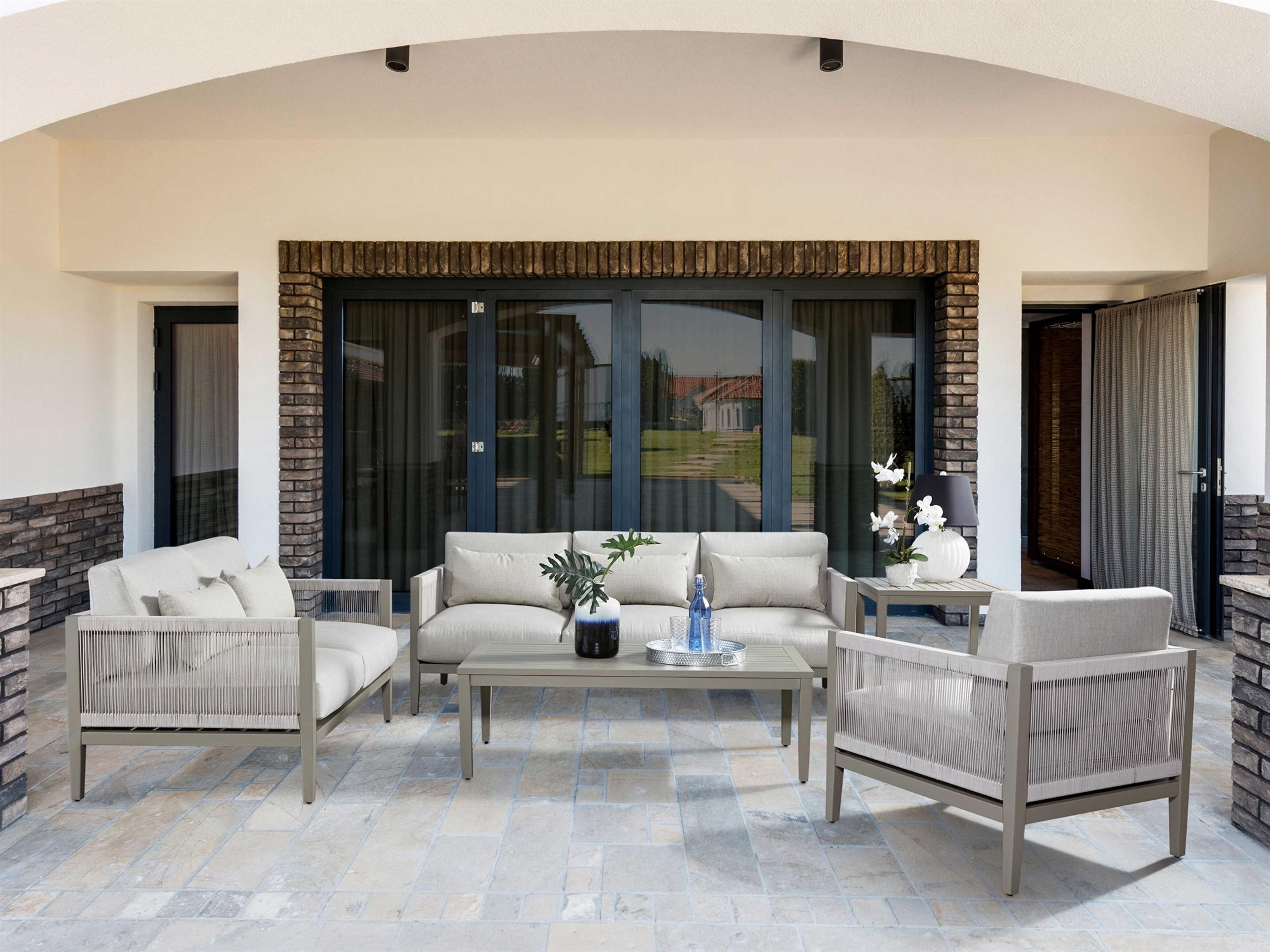 Nicole Aluminum Greystone Outdoor Patio Lounge Set