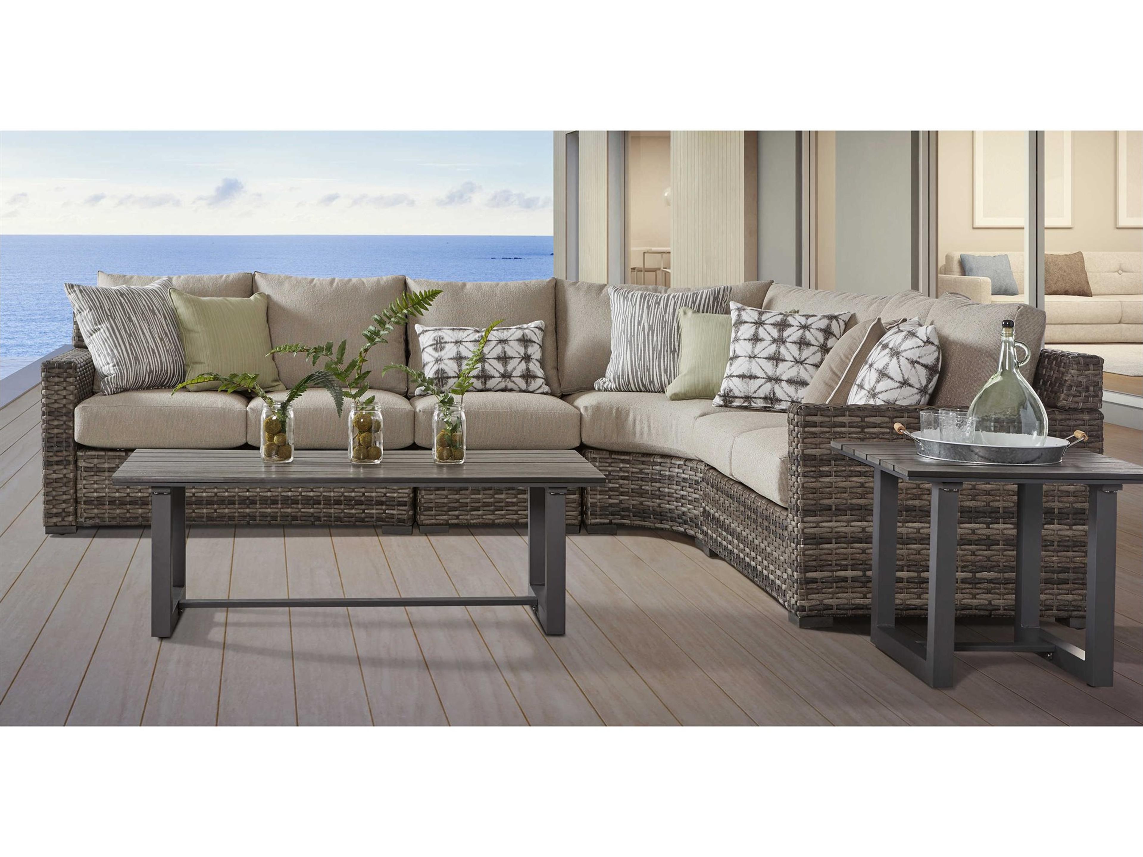 New Java Wicker Sandstone Sectional Patio Lounge Set