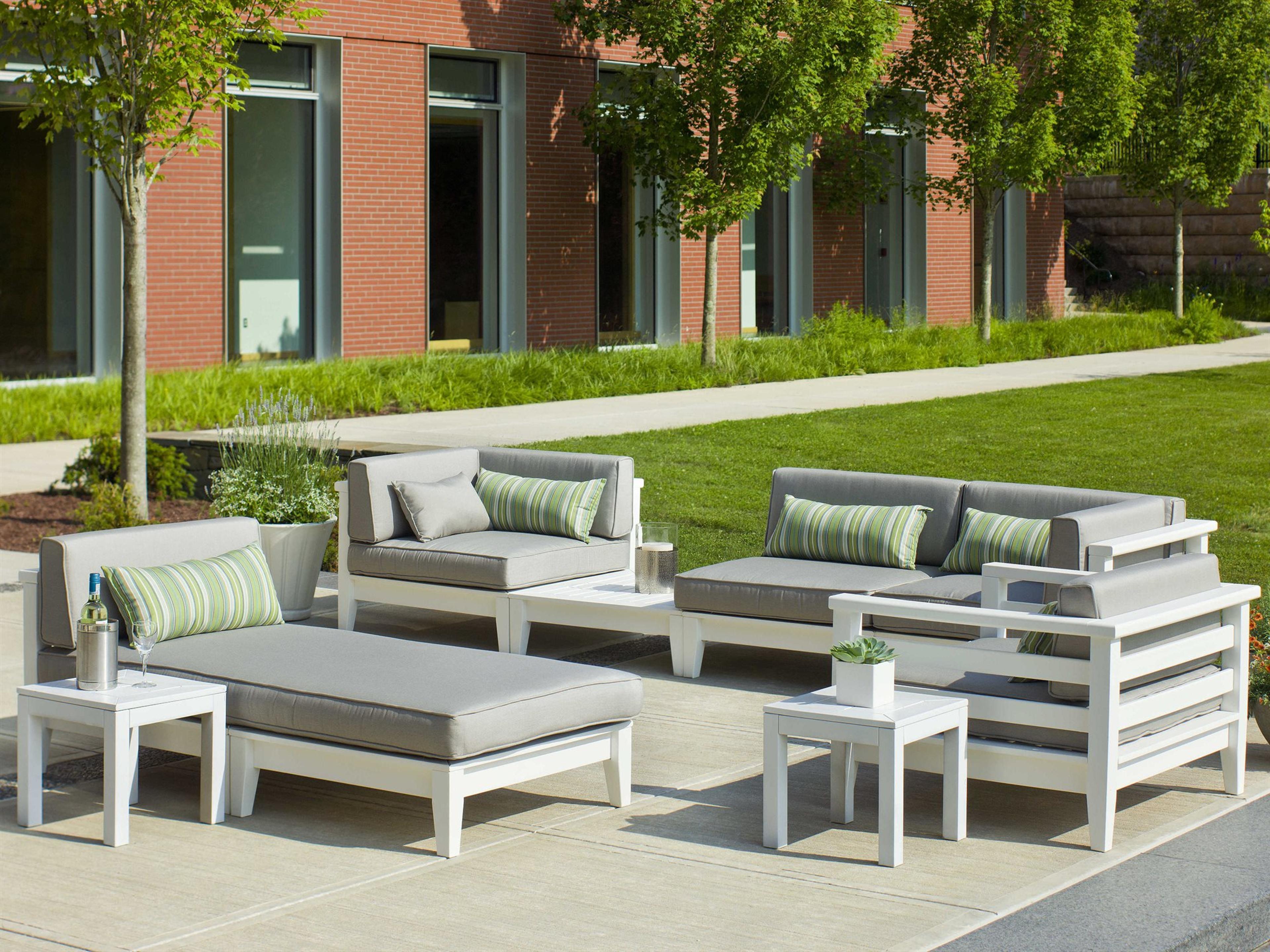 Cambridge Recycled Plastic Cushion Sectional Outdoor Lounge Set