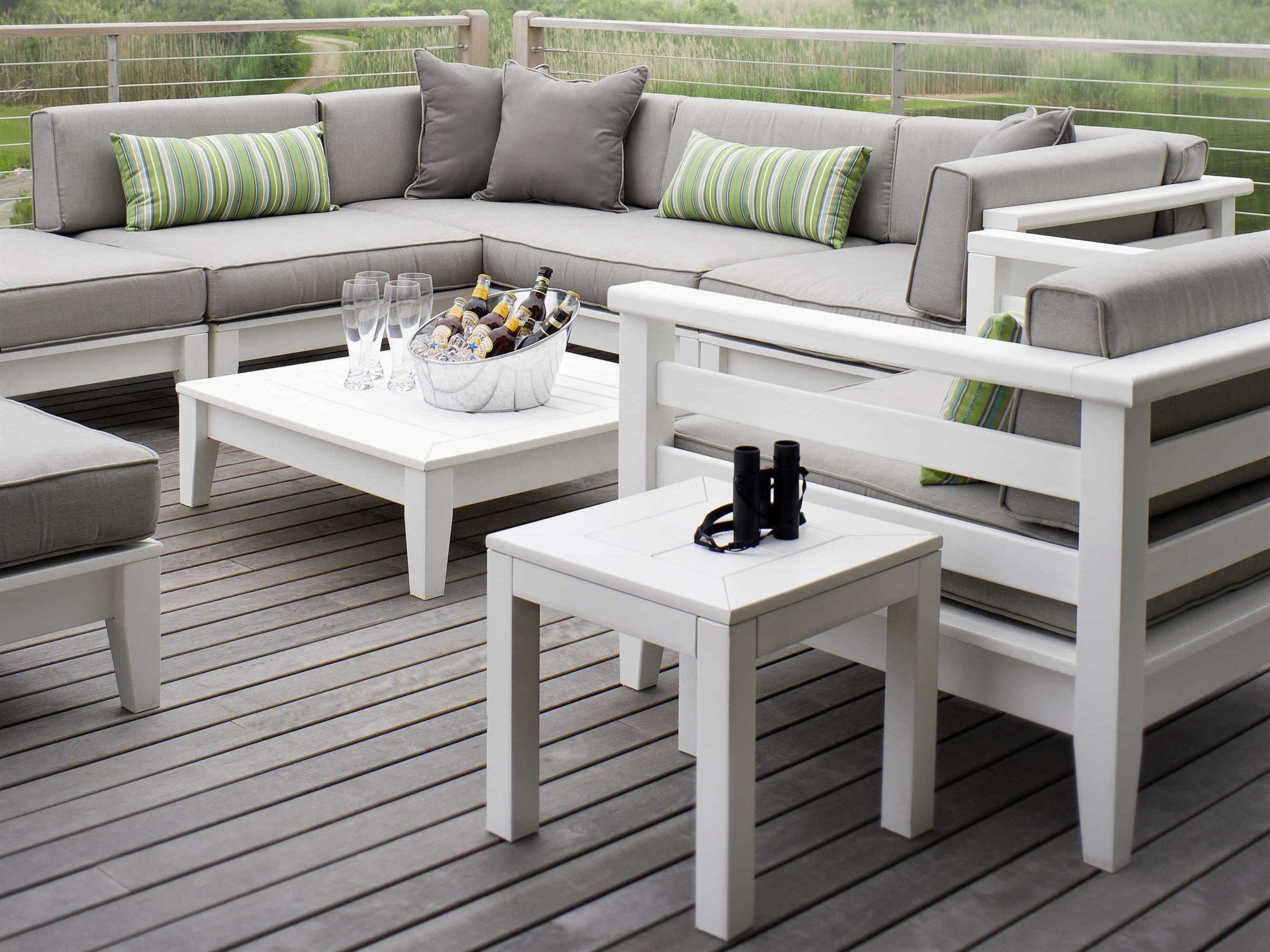 Cambridge Recycled Plastic Cushion Sectional Outdoor Patio Lounge Set