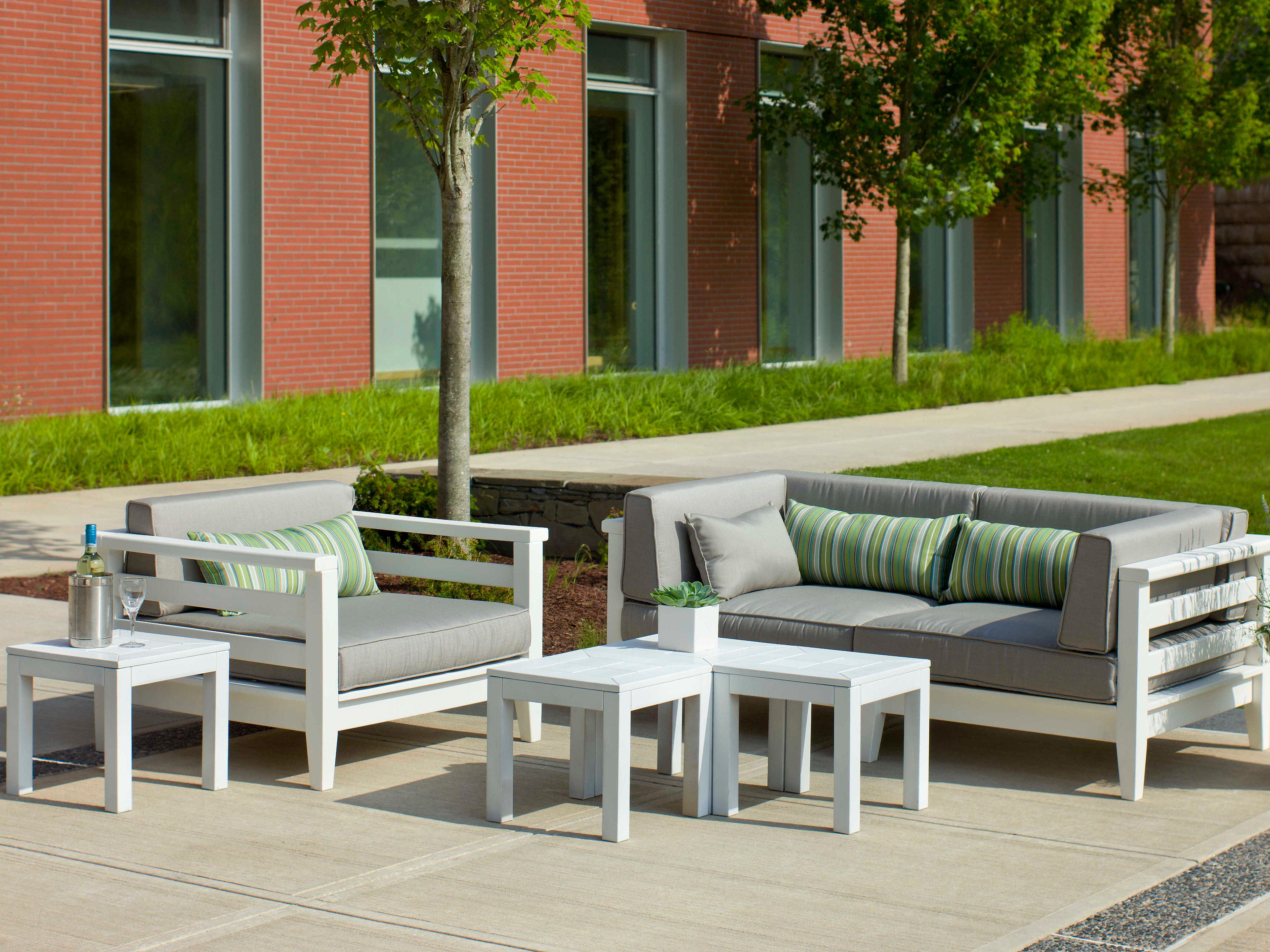 Seaside Casual Cambridge Recycled Plastic Cushion 33'' Square Coffee Table / Outdoor Patio Ottoman