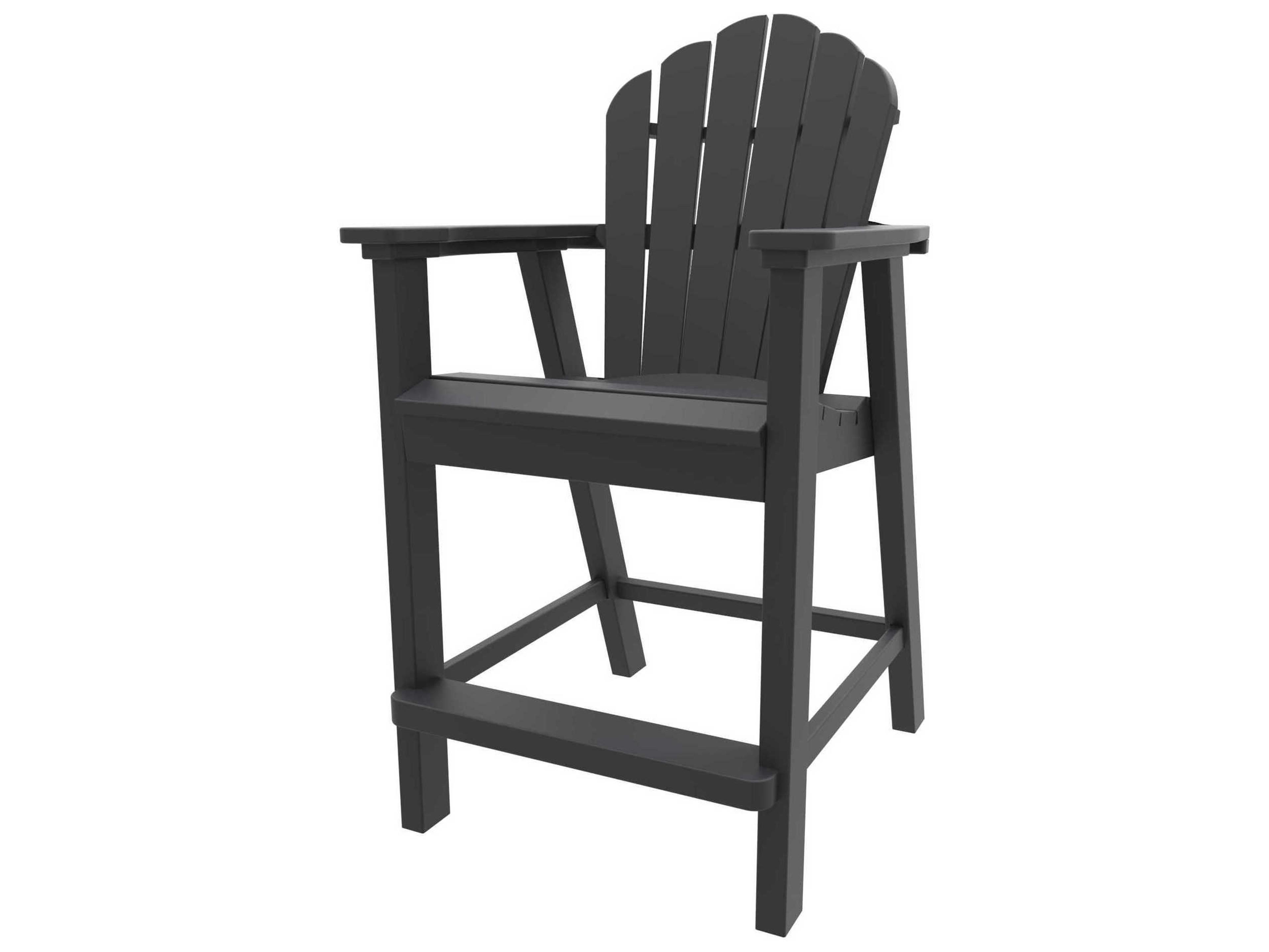 Seaside Casual Classic Adirondack Recycled Plastic Patio Counter Chair