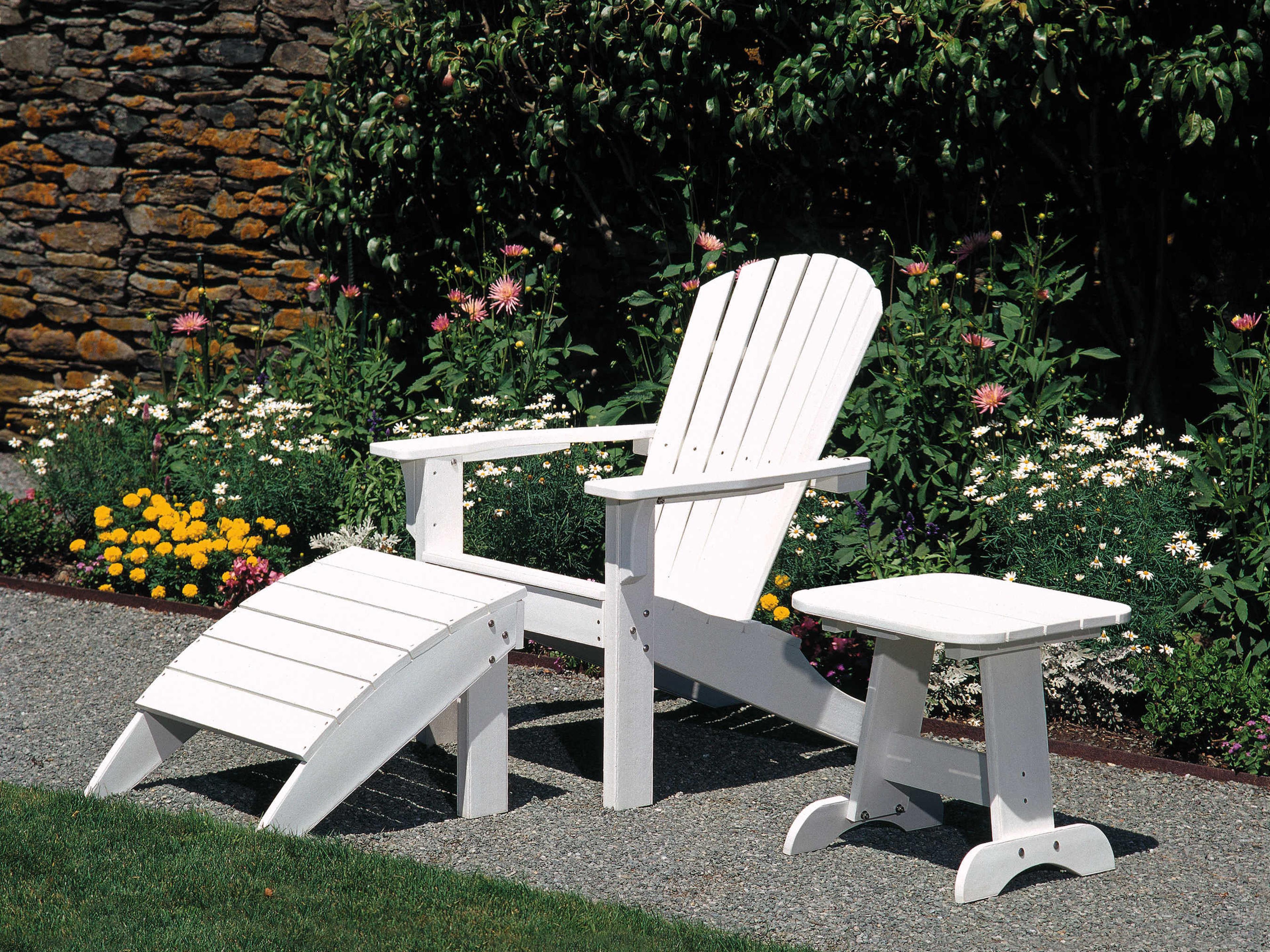 Seaside Casual Classic Adirondack Recycled Plastic Foot Stool