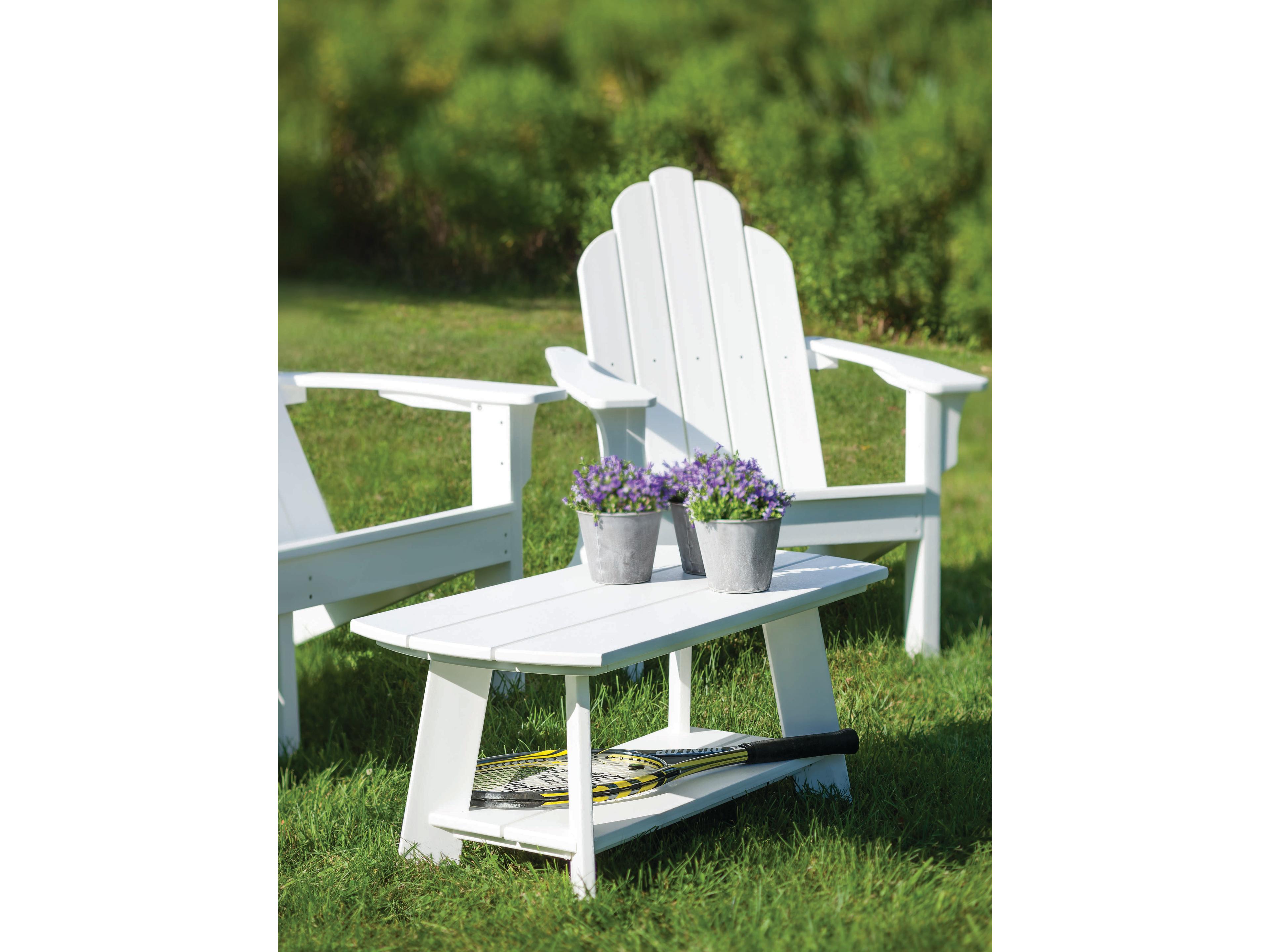 Seaside Casual Classic Adirondack Recycled Plastic Rectangular Outdoor Coffee Table