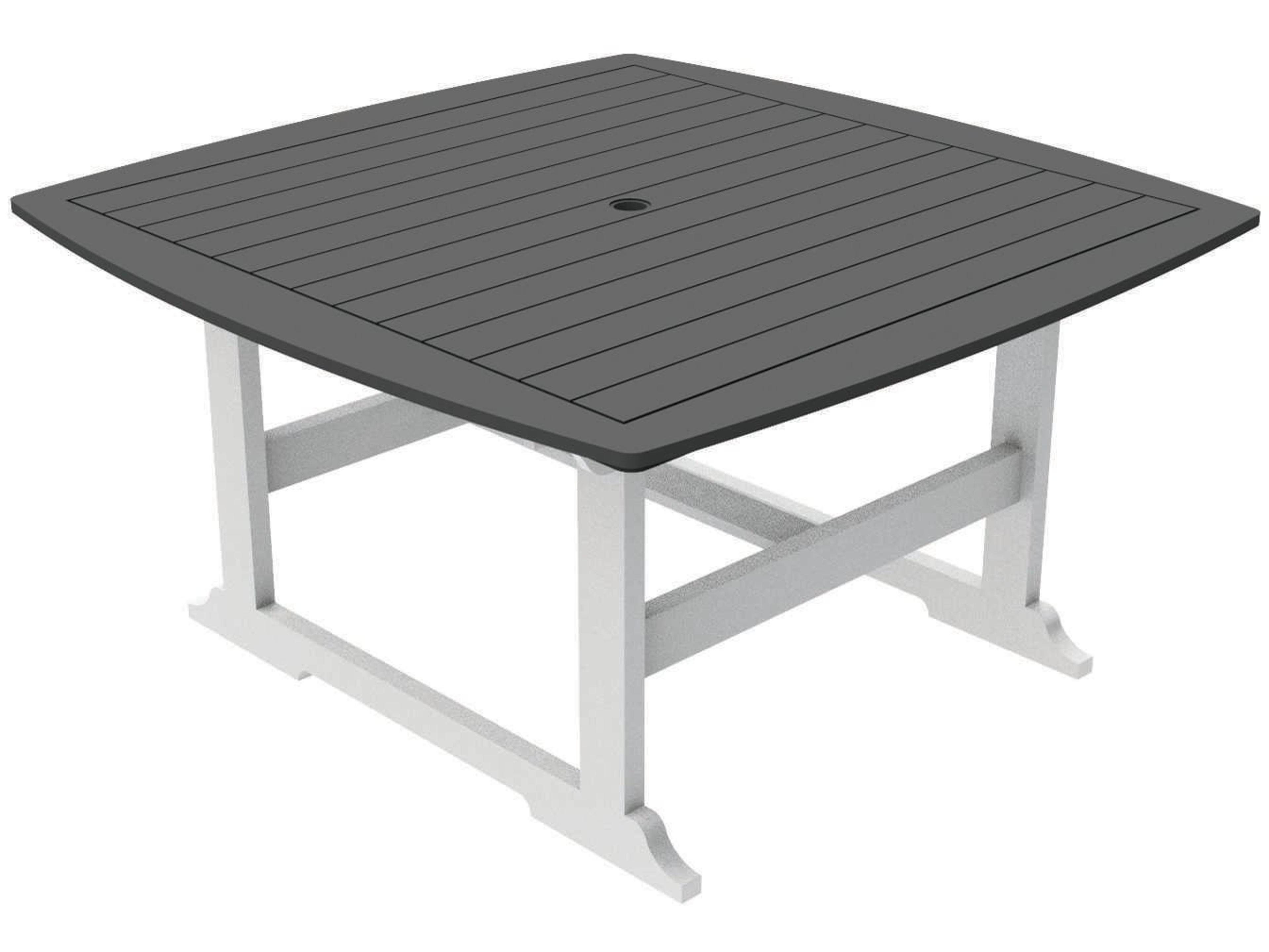 Portsmouth Recycled Plastic Square Outdoor Dining Table with Umbrella Hole