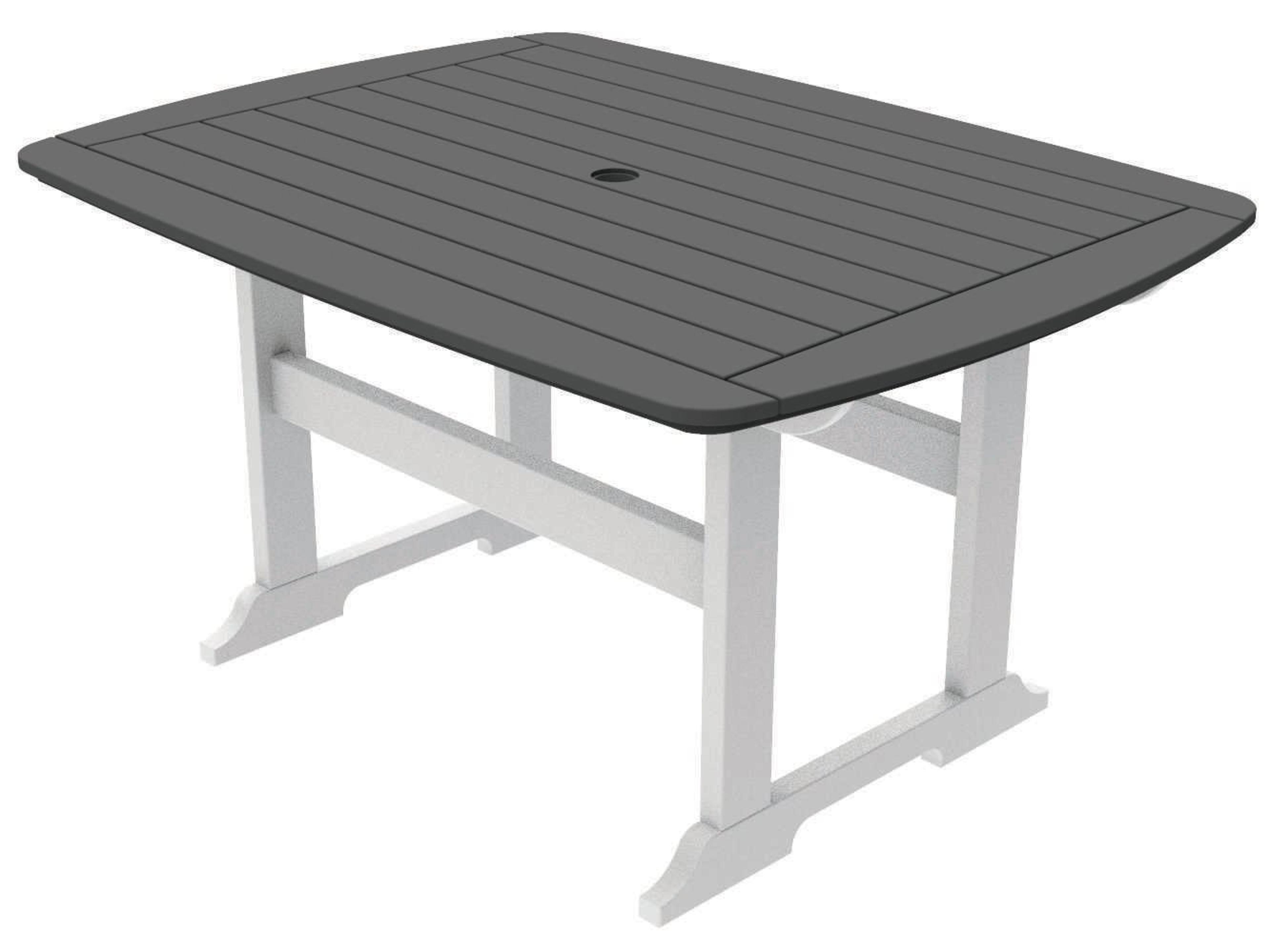 Portsmouth Recycled Plastic Rectangular Outdoor Dining Table with Umbrella Hole