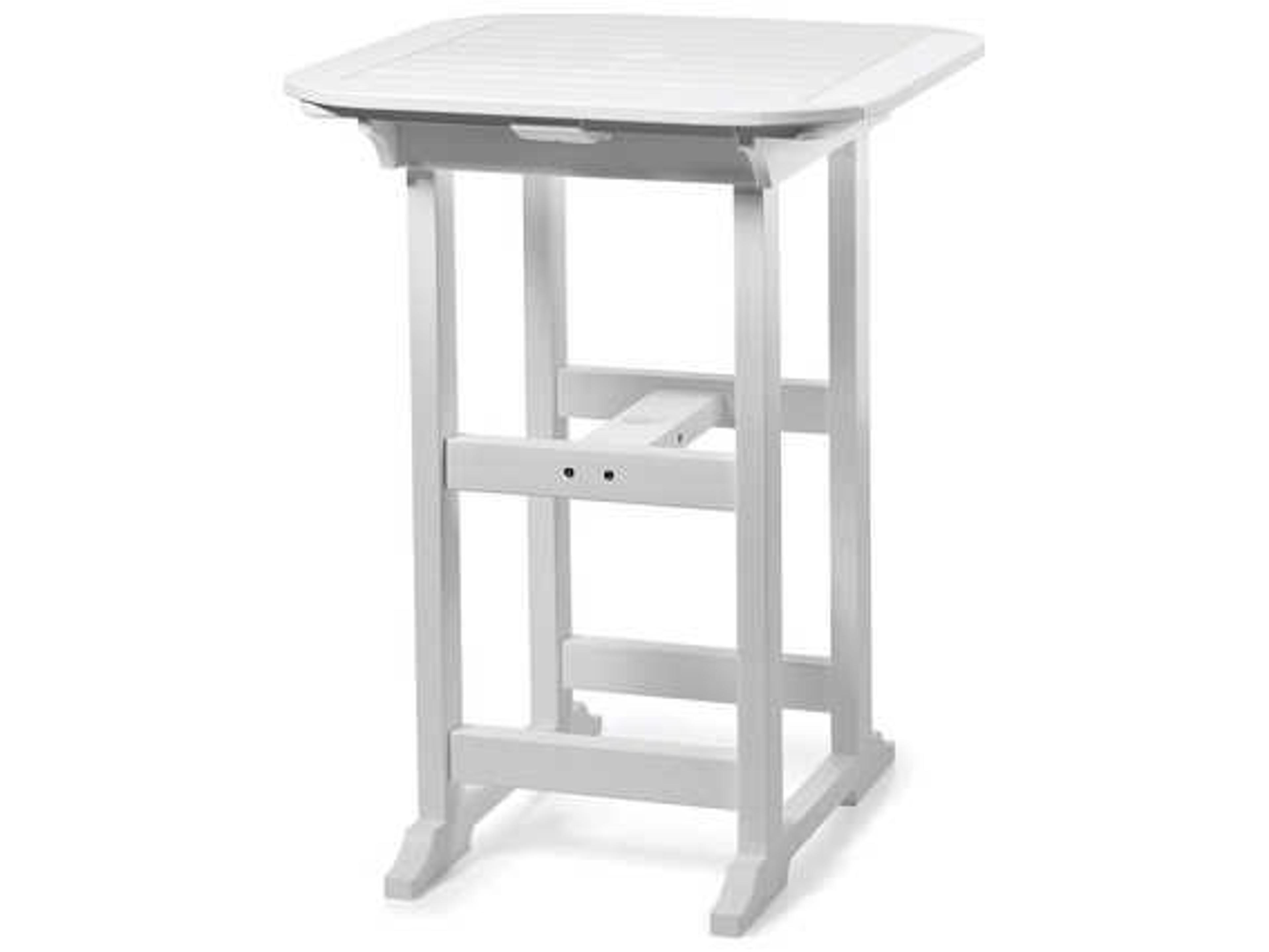 Portsmouth Recycled Plastic Square Patio Bar Table with Umbrella Hole