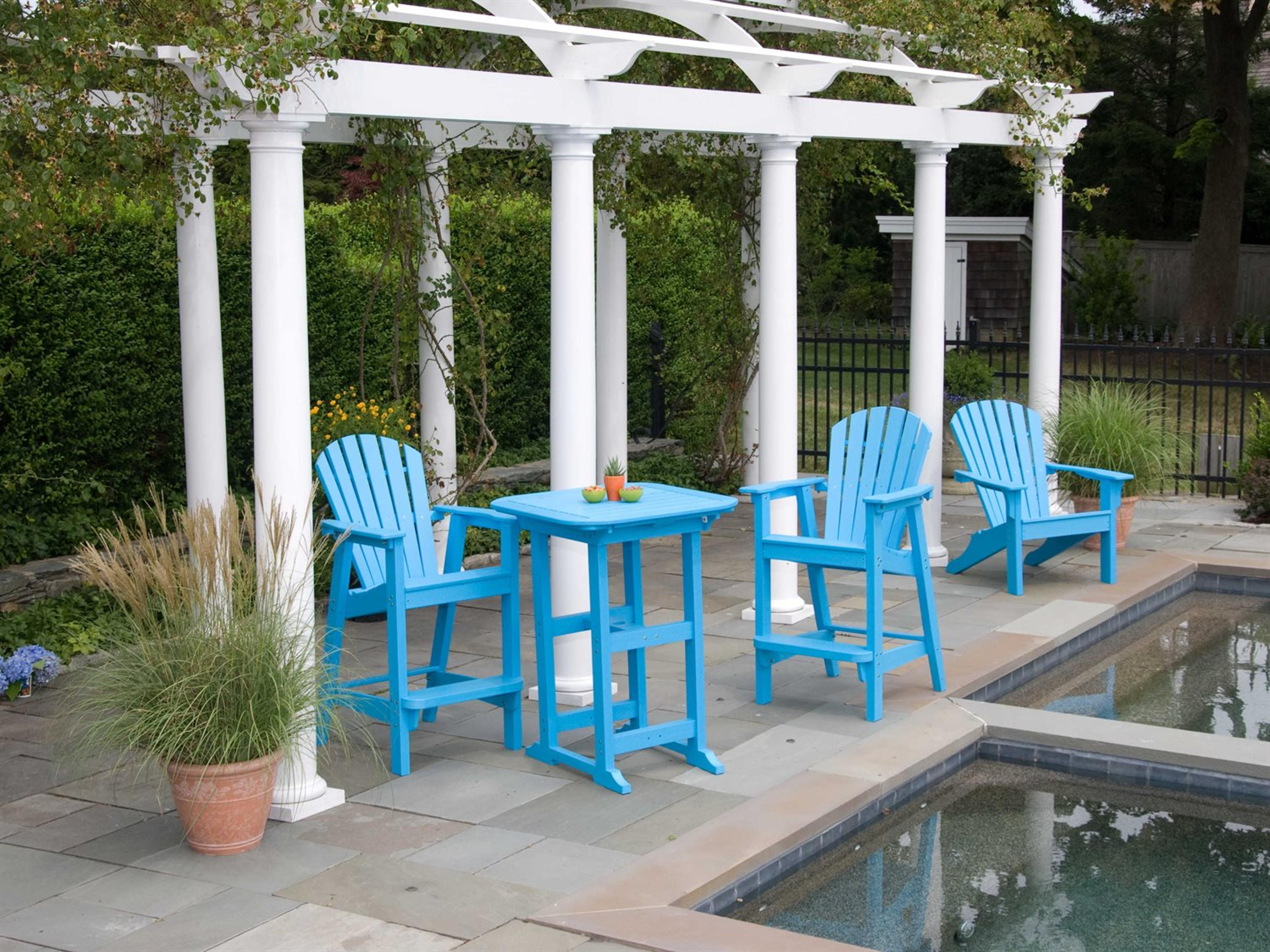 Seaside Casual Shellback Adirondack Recycled Plastic Patio Bar Chair