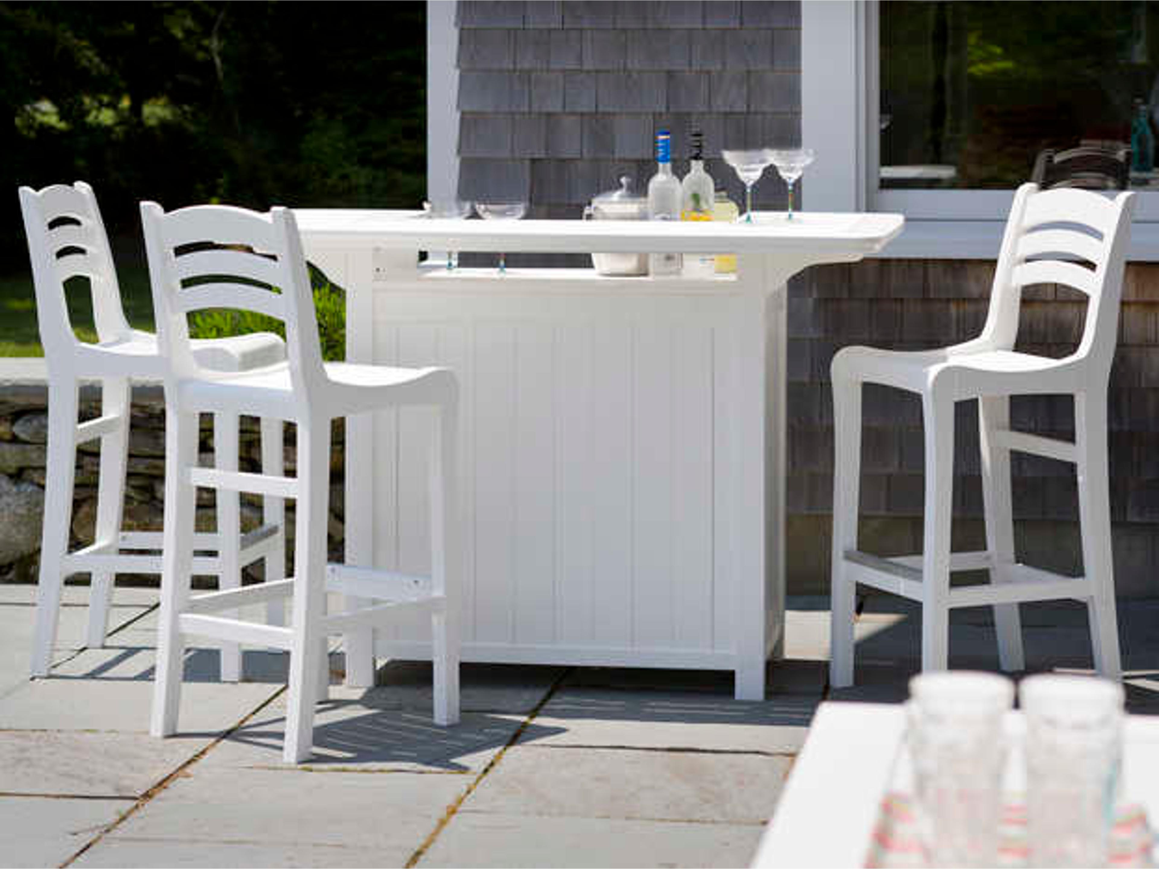 Seaside Casual Charleston Chairs Recycled Plastic Outdoor Patio Bar Chair