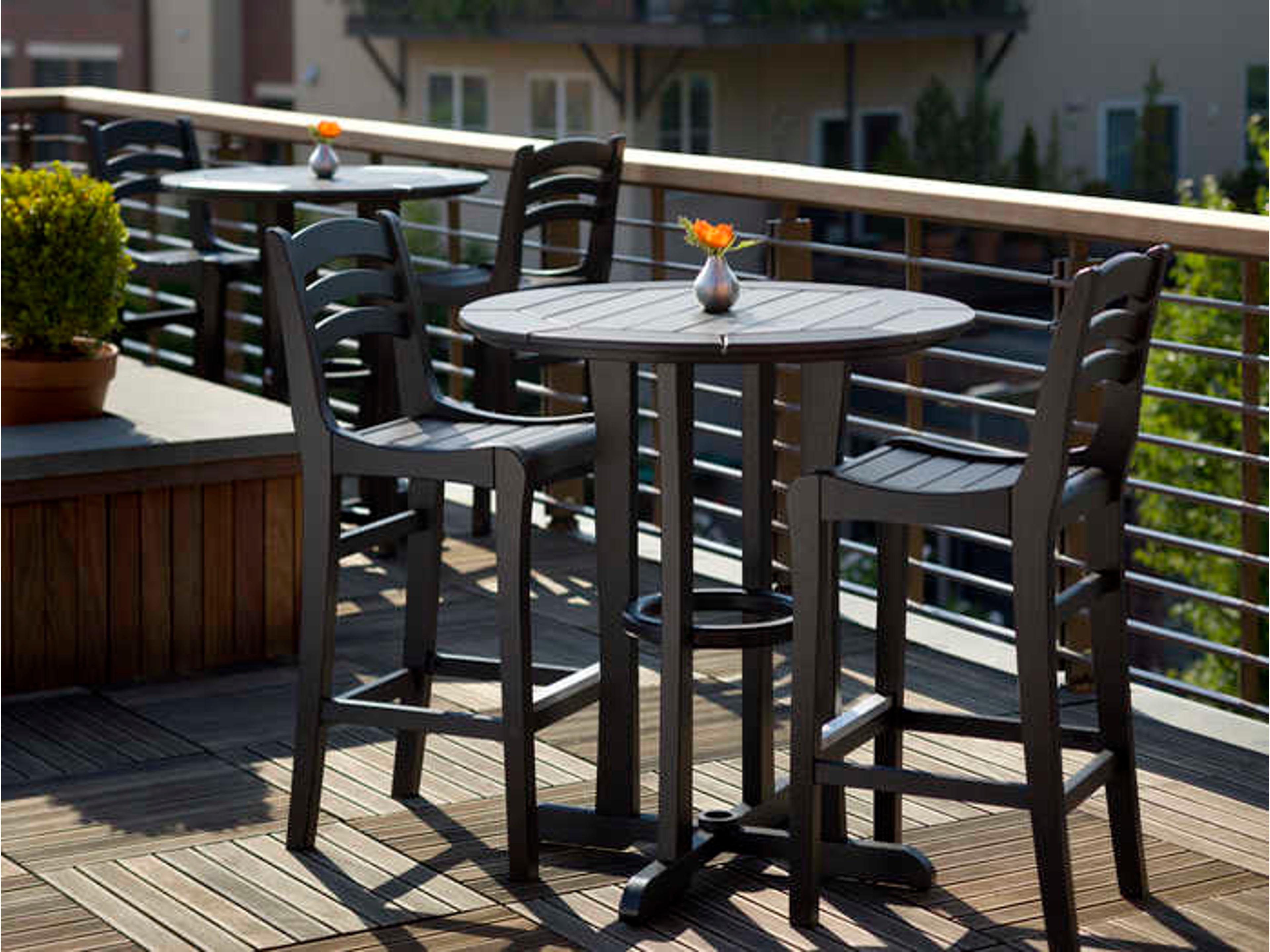 Seaside Casual Charleston Chairs Recycled Plastic Outdoor Patio Bar Chair