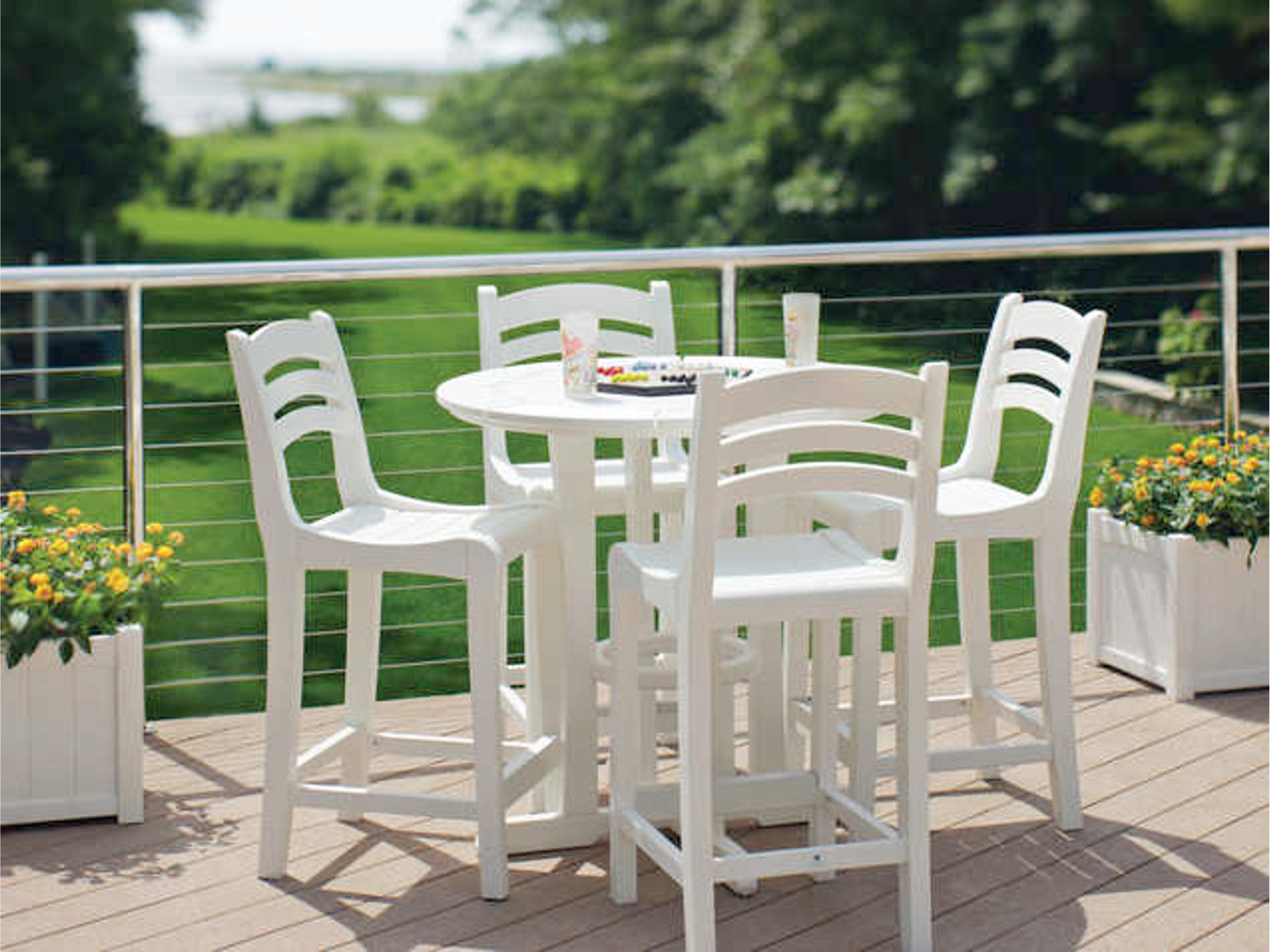 Seaside Casual Charleston Chairs Recycled Plastic Outdoor Counter Chair