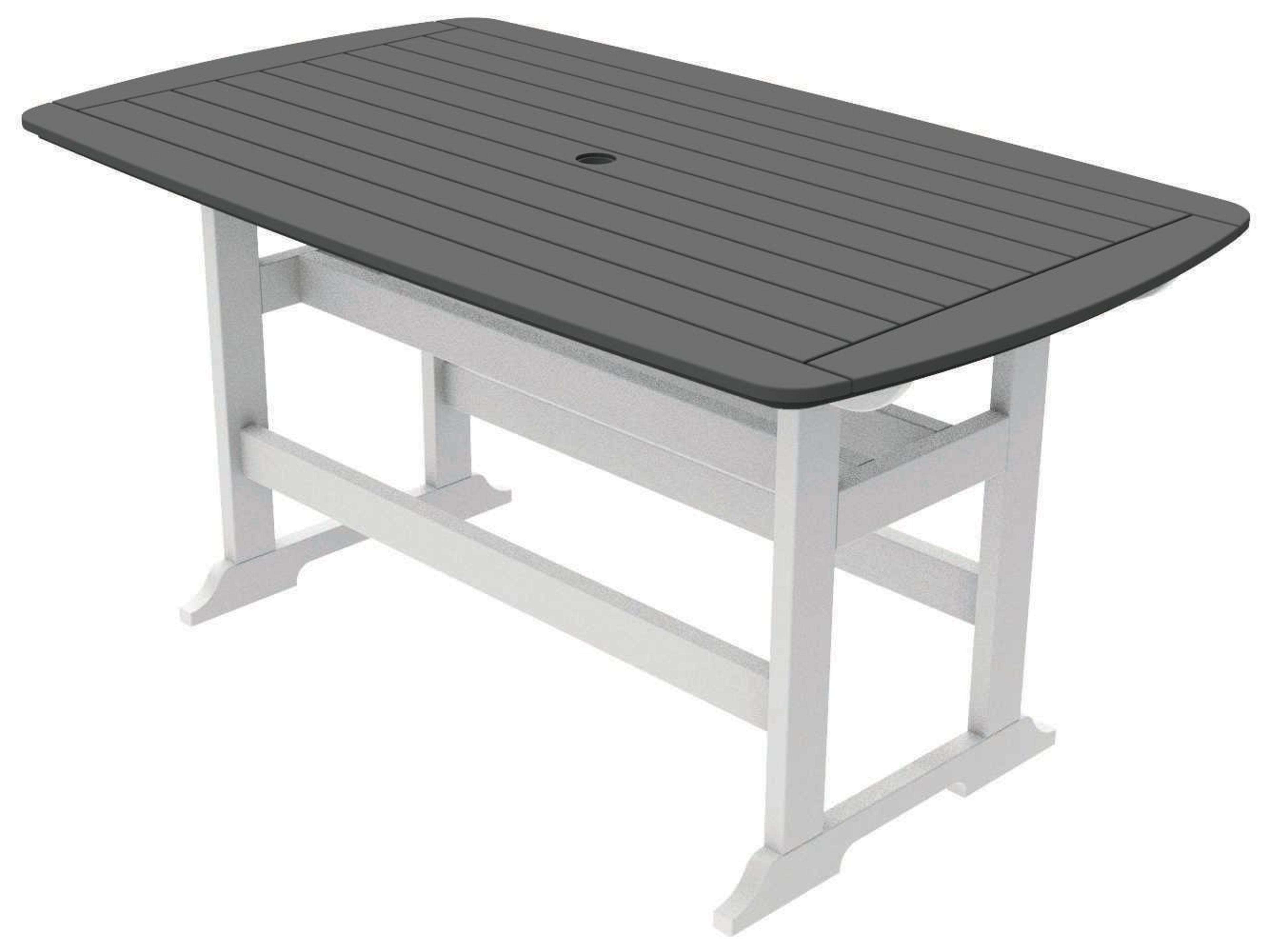 Portsmouth Recycled Plastic Rectangular Patio Counter Table with Umbrella Hole