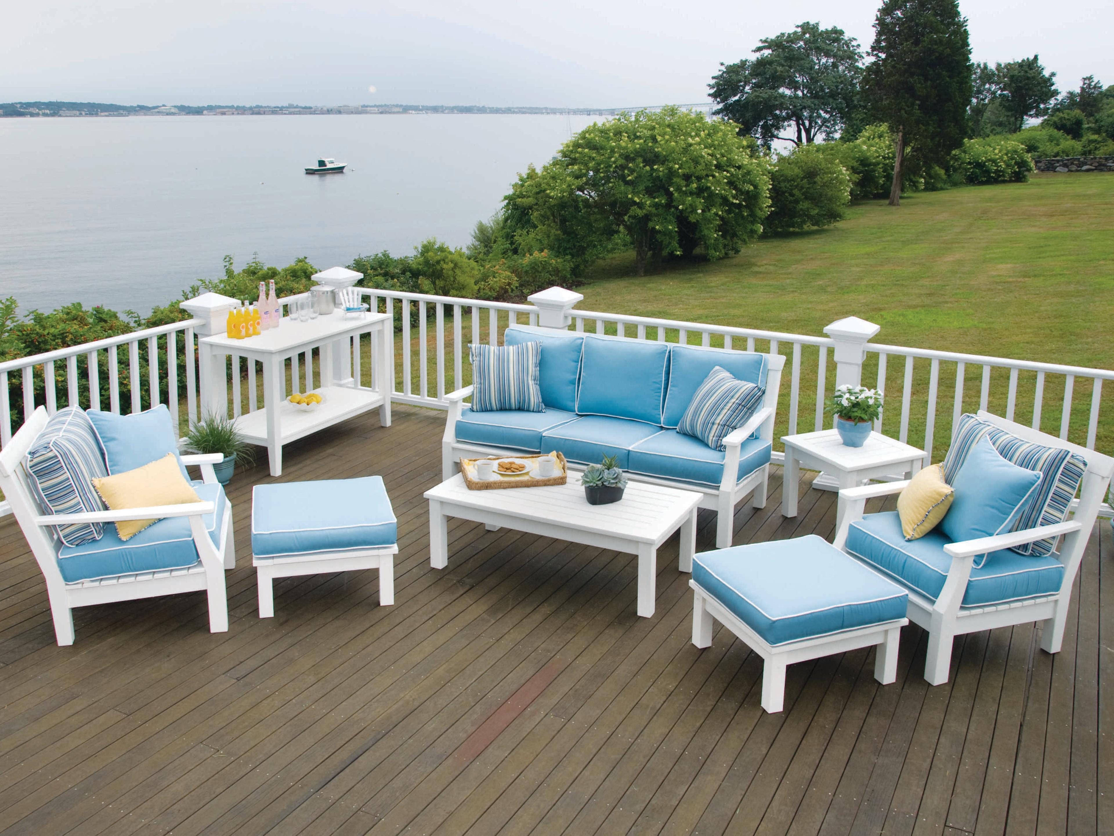 Seaside Casual Nantucket Recycled Plastic Cushion Patio Sofa