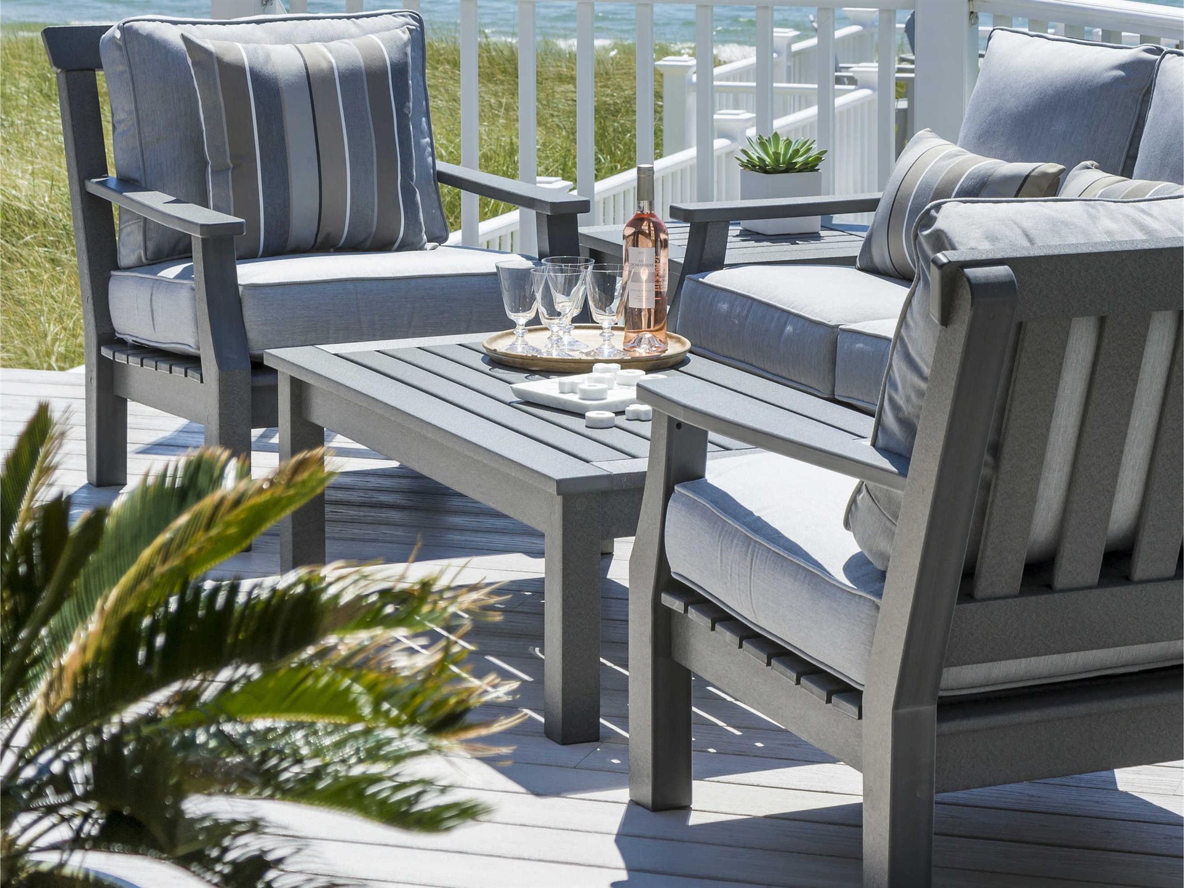 Nantucket Recycled Plastic Cushion Outdoor Patio Lounge Set