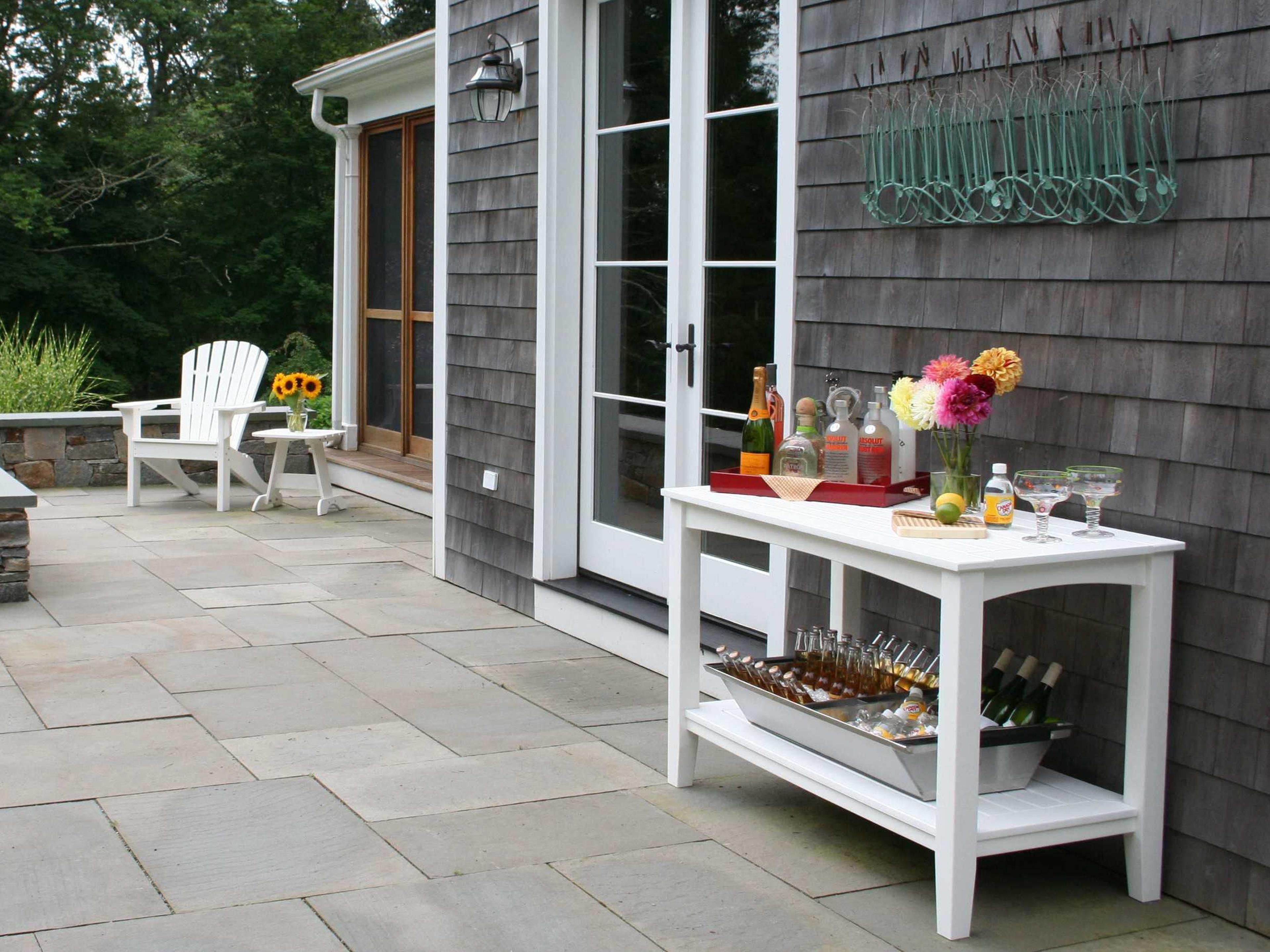 Seaside Casual Complementary Pieces Recycled Plastic Windsor Large Rectangular Outdoor Patio Buffet Table