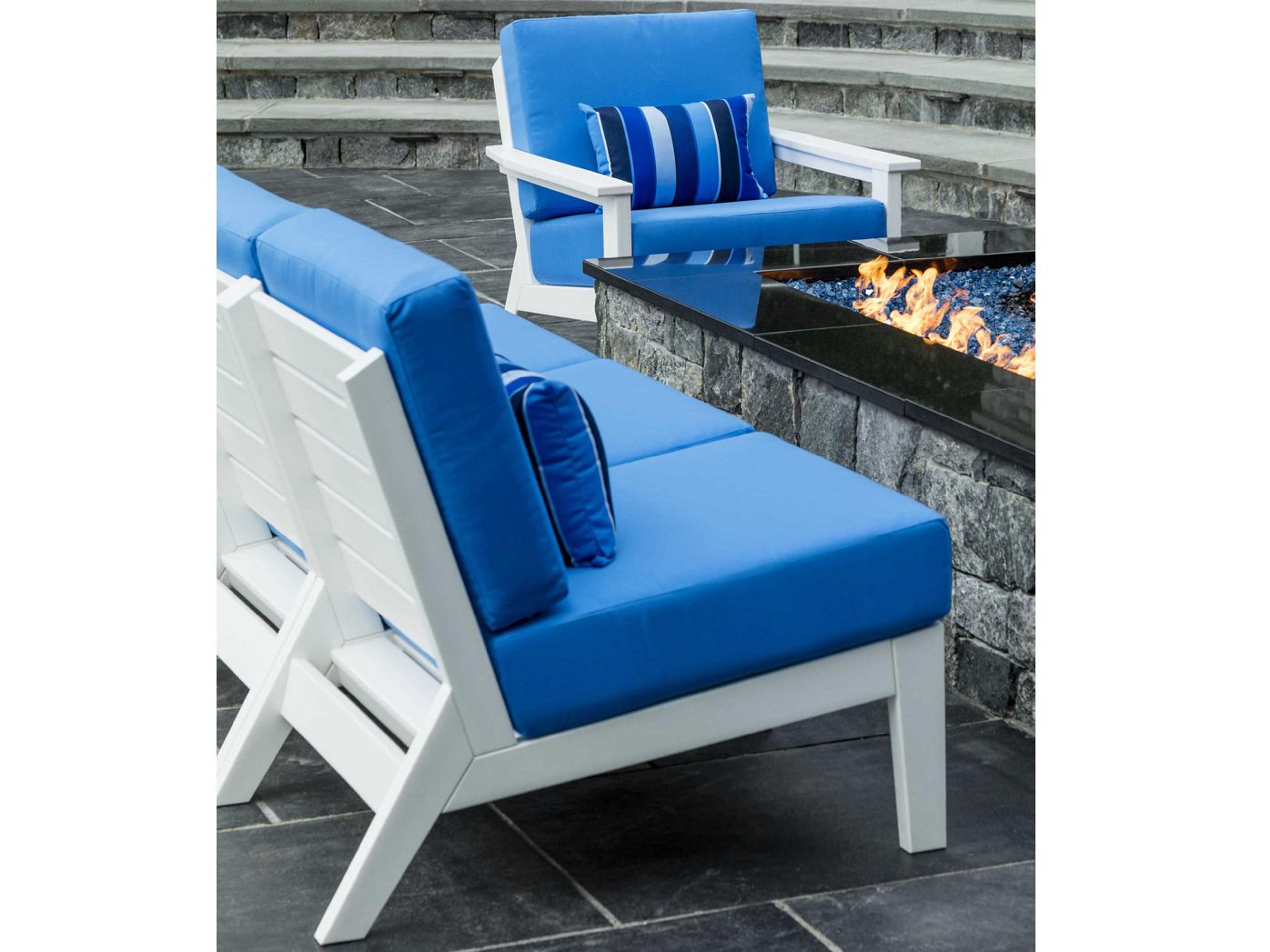 Dex Recycled Plastic Cushion Firepit Outdoor Lounge Set