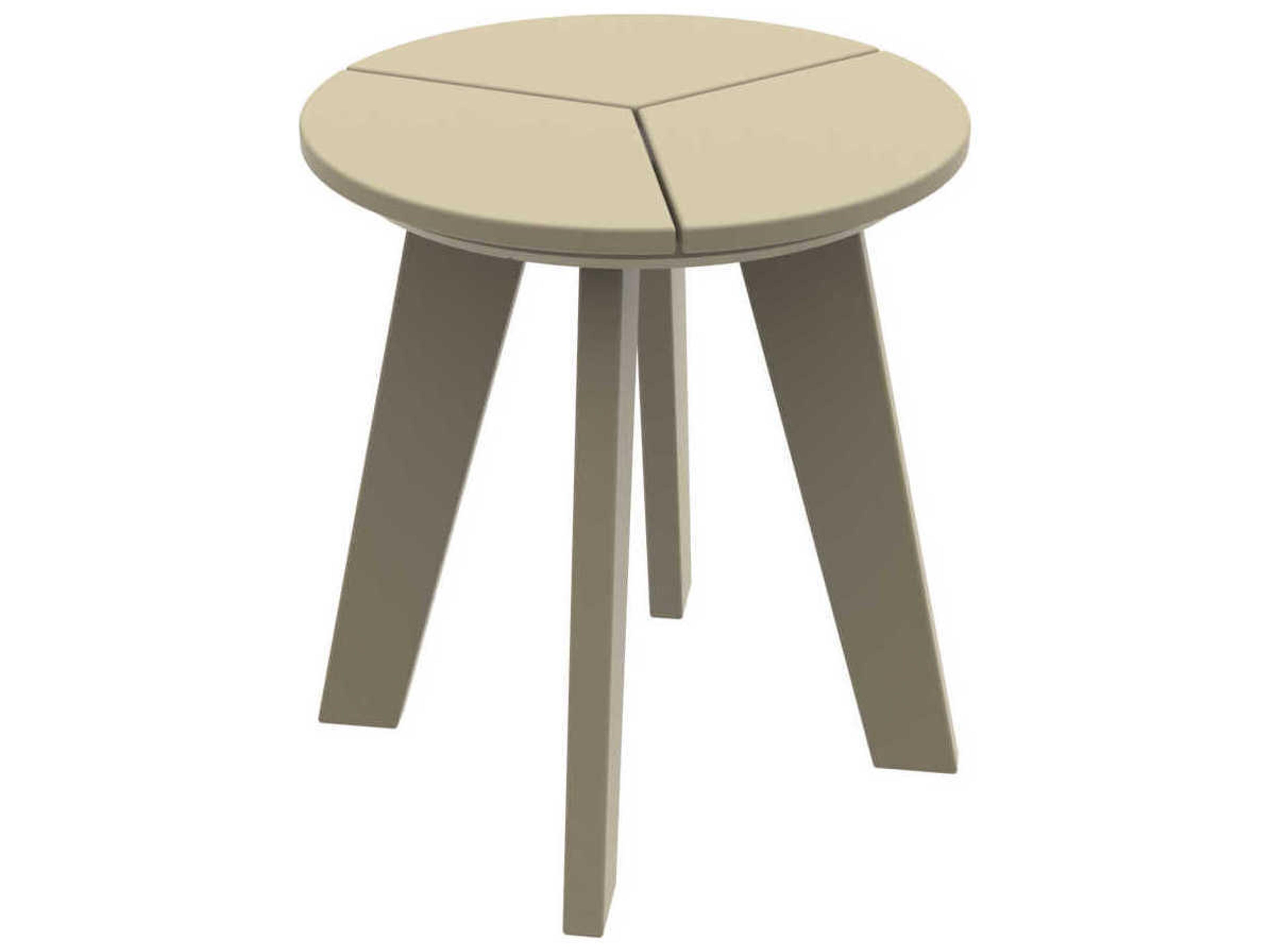 Seaside Casual Dex Recycled Plastic Round Outdoor Patio End Table