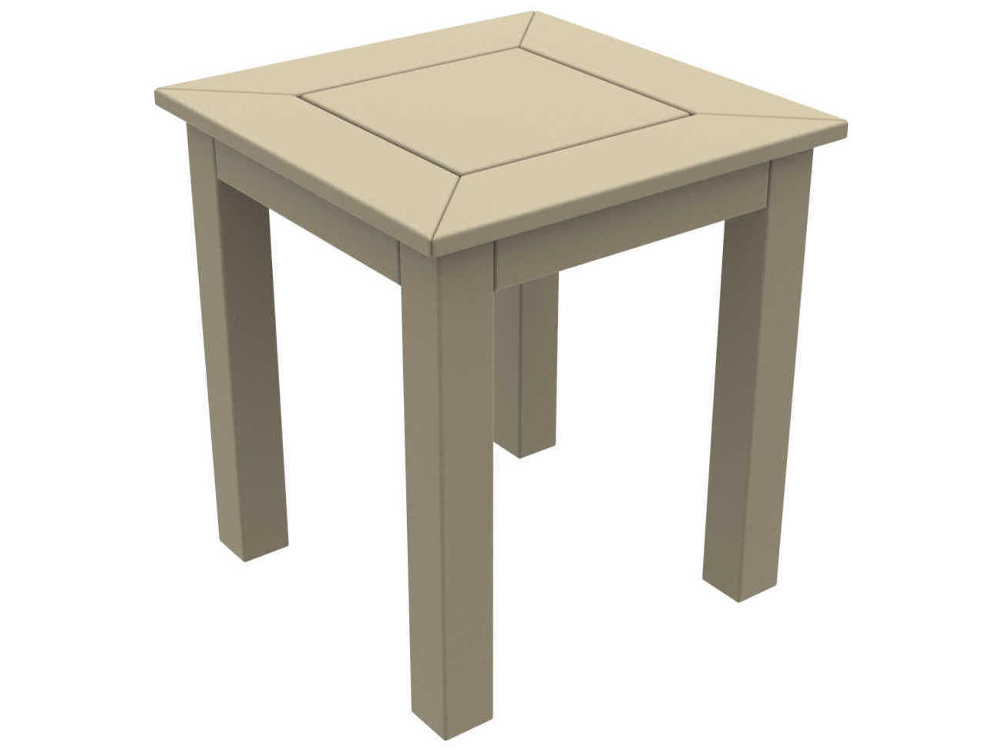 Seaside Casual Dex Recycled Plastic Square Patio End Table