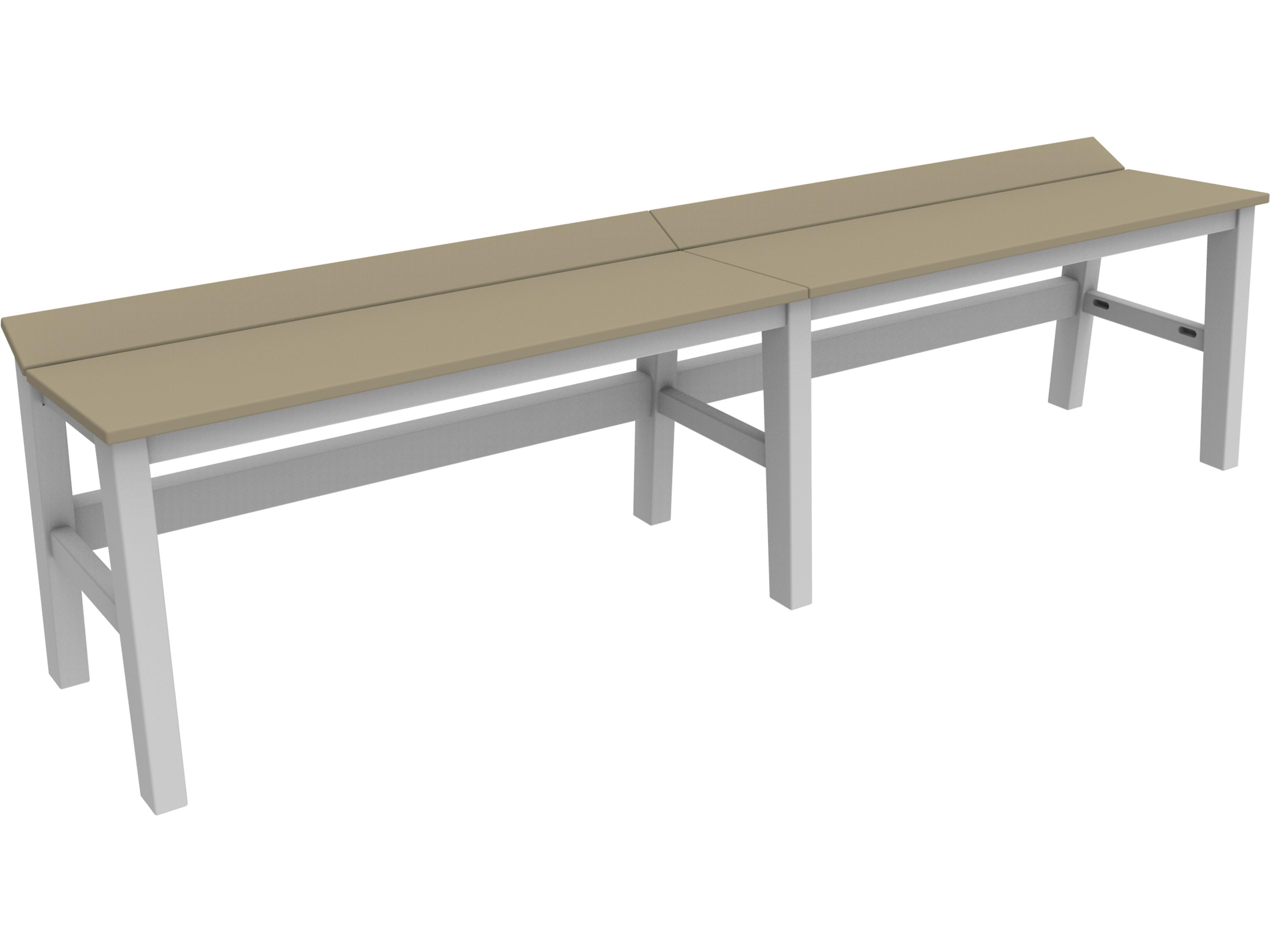 Seaside Casual Sym Recycled Plastic Dining Patio Bench