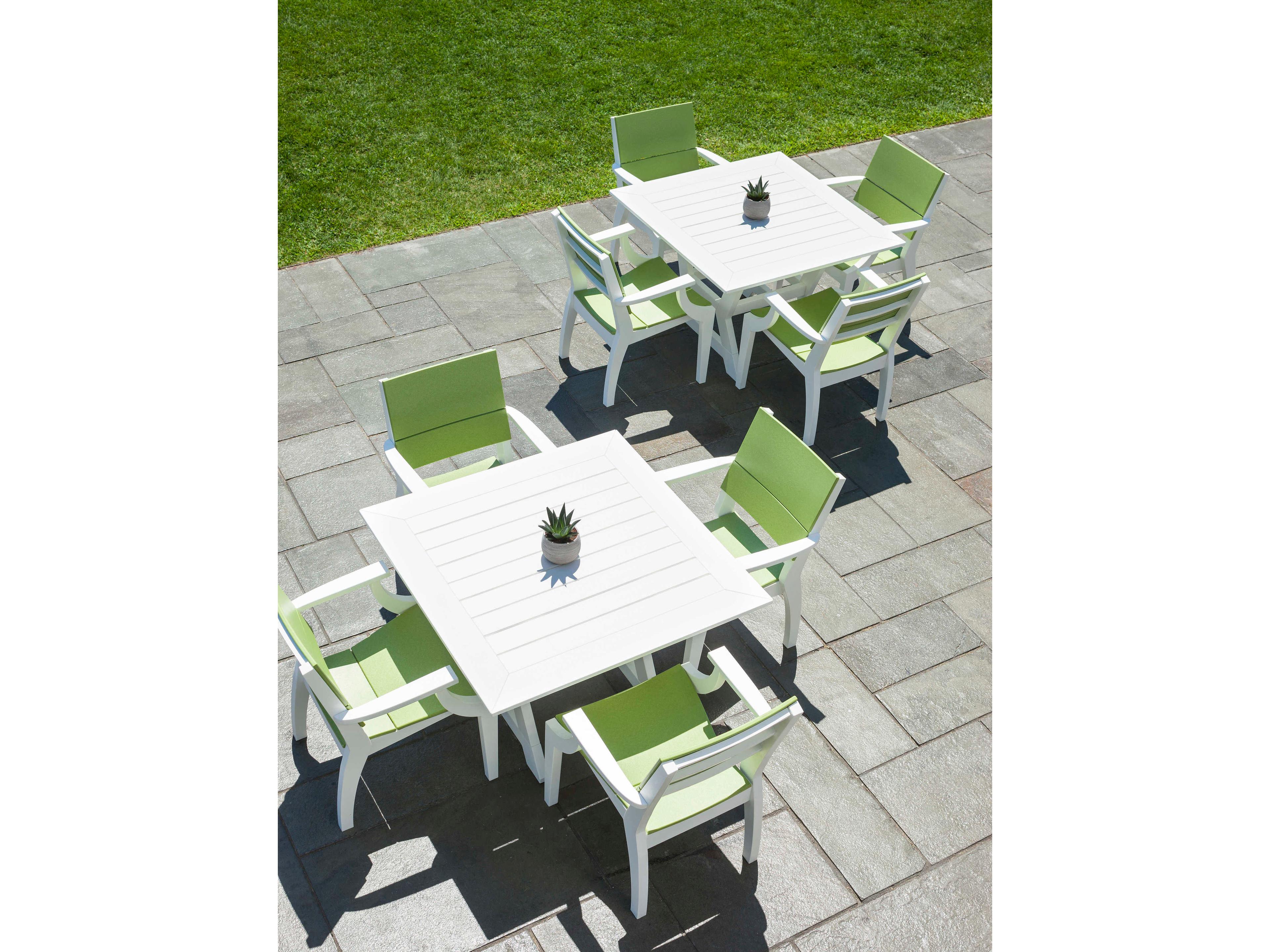 Seaside Casual Sym Recycled Plastic Square Patio Dining Table