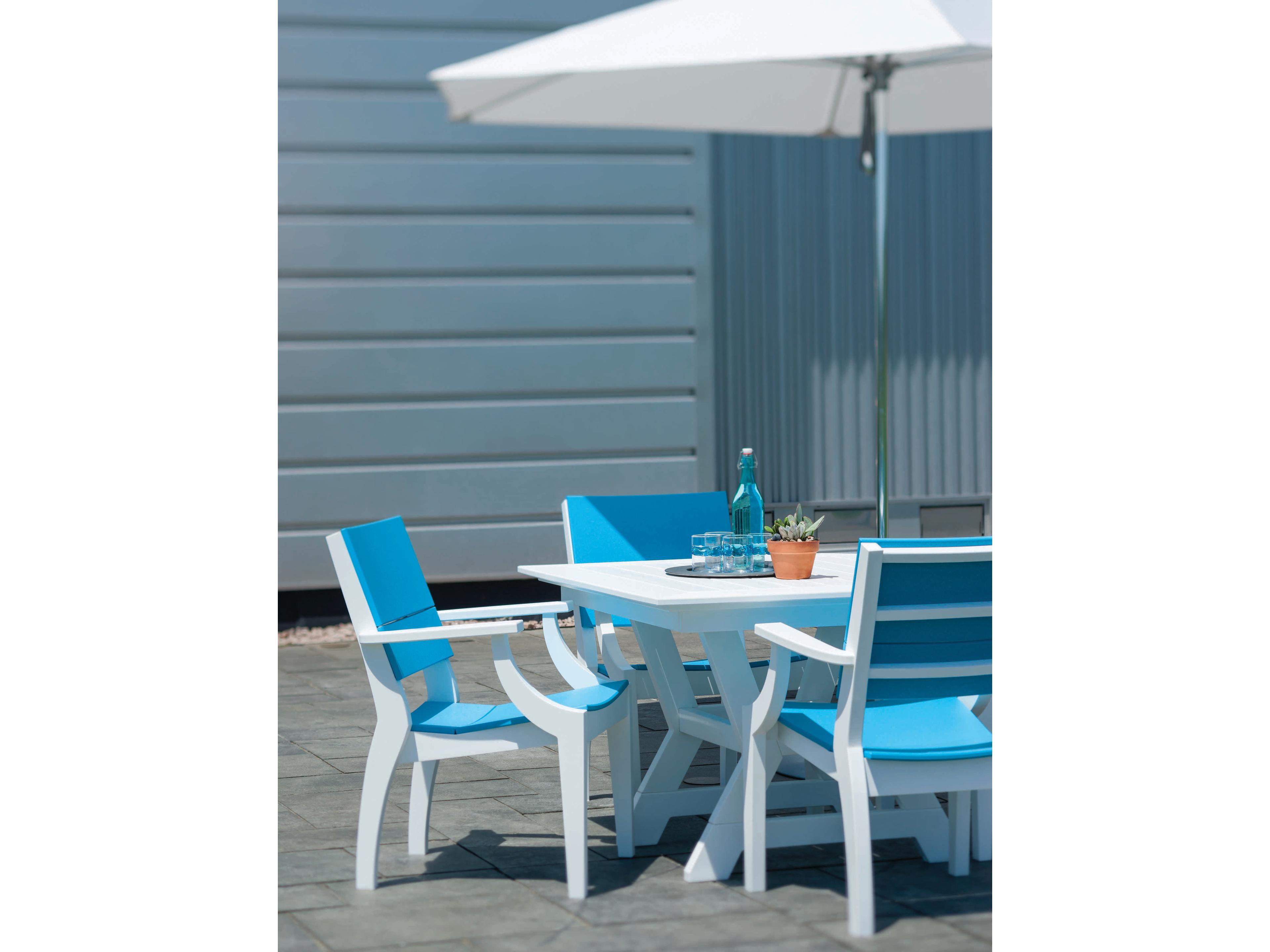 Seaside Casual Sym Recycled Plastic Square Patio Dining Table