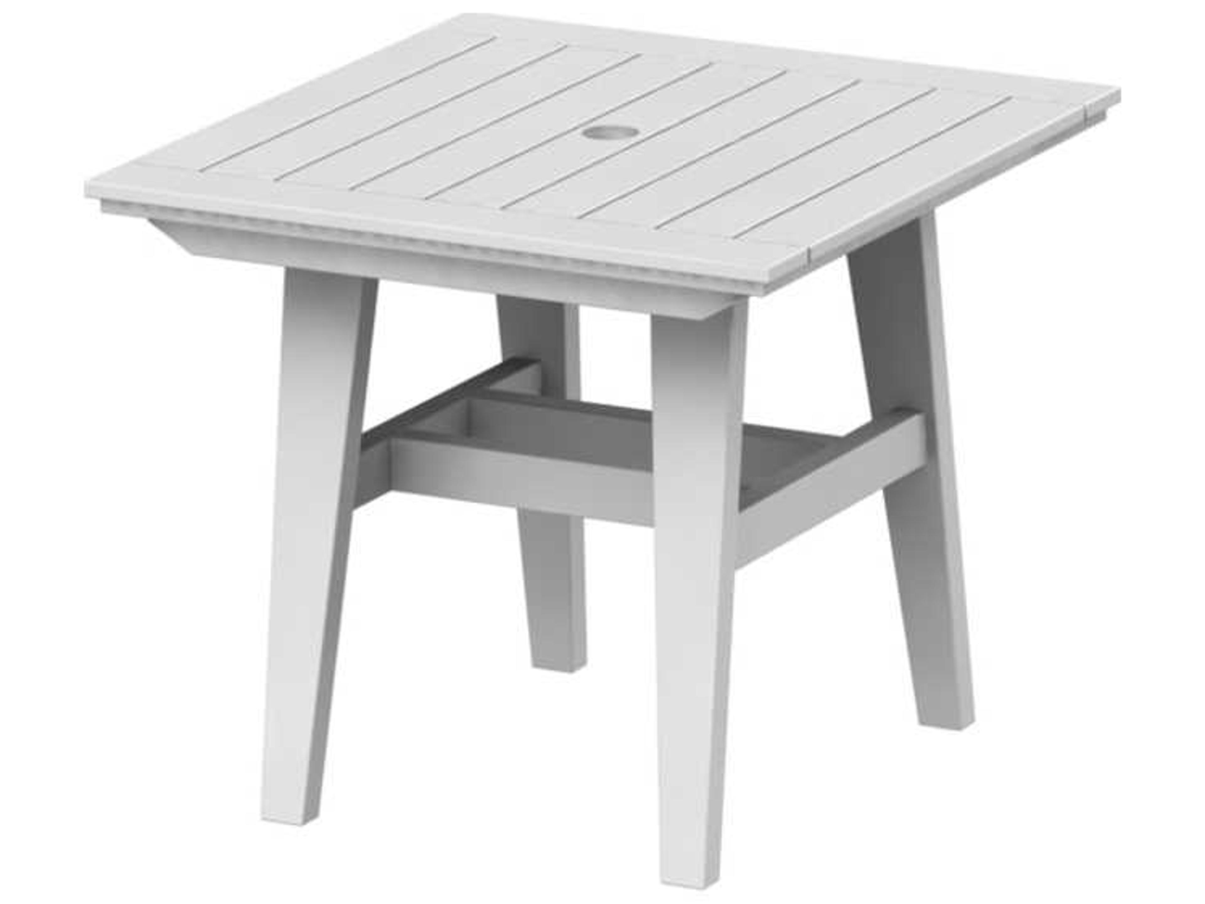 Mad Recycled Plastic Square Outdoor Dining Table with Umbrella Hole