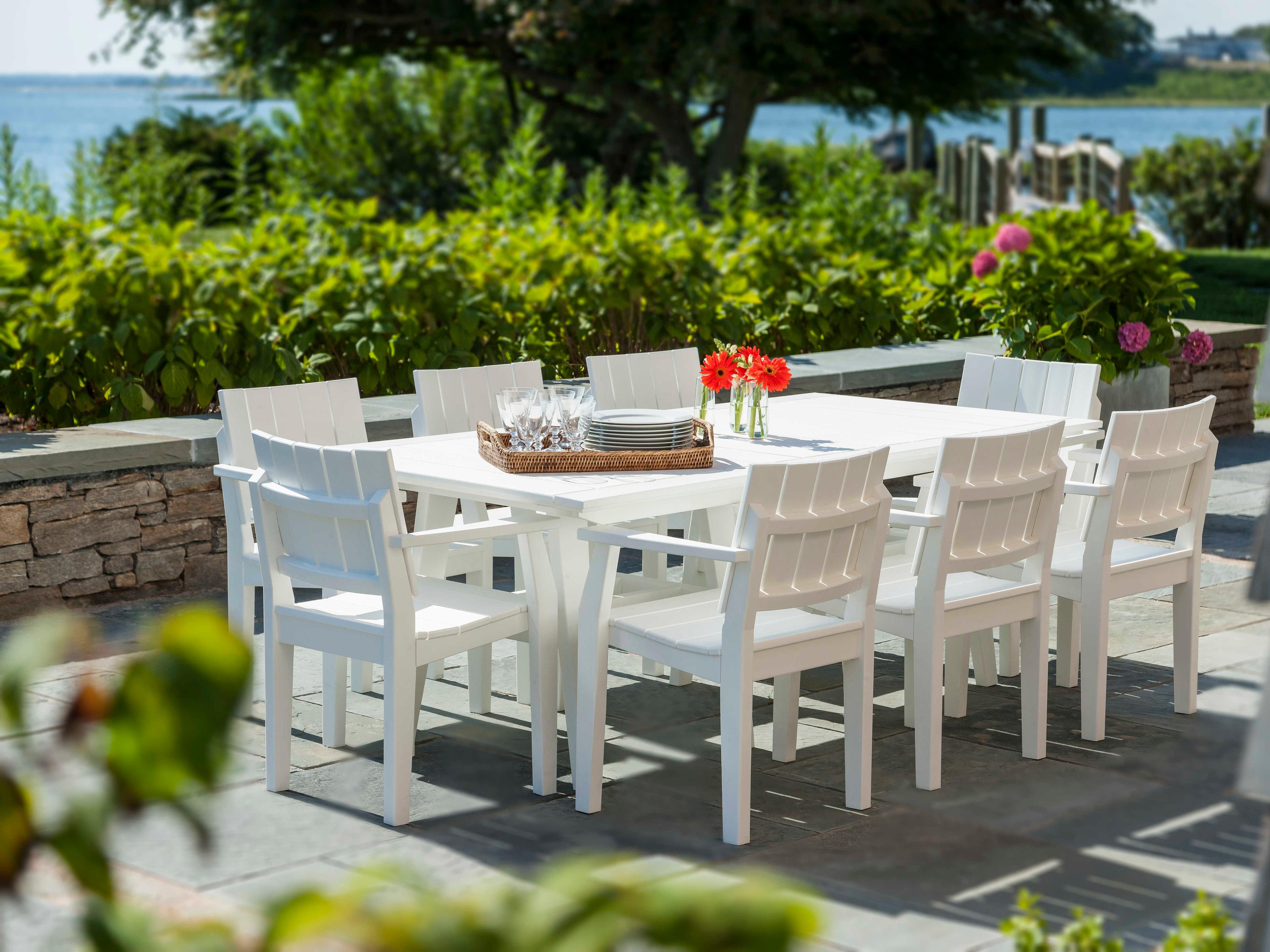 Seaside Casual Mad Recycled Plastic Patio Dining Arm Chair