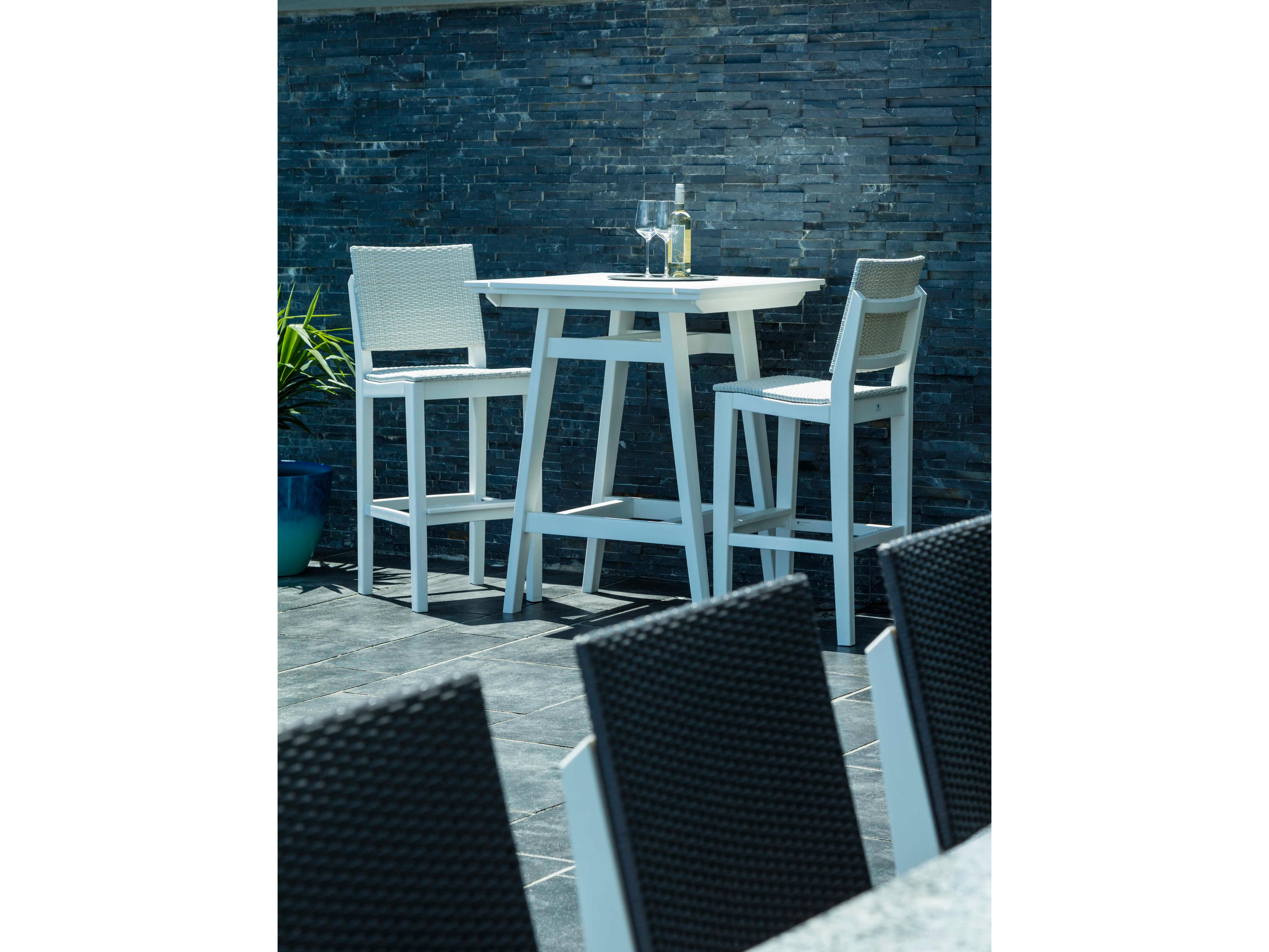 Seaside Casual Mad Recycled Plastic Wicker Outdoor Patio Bar Stool