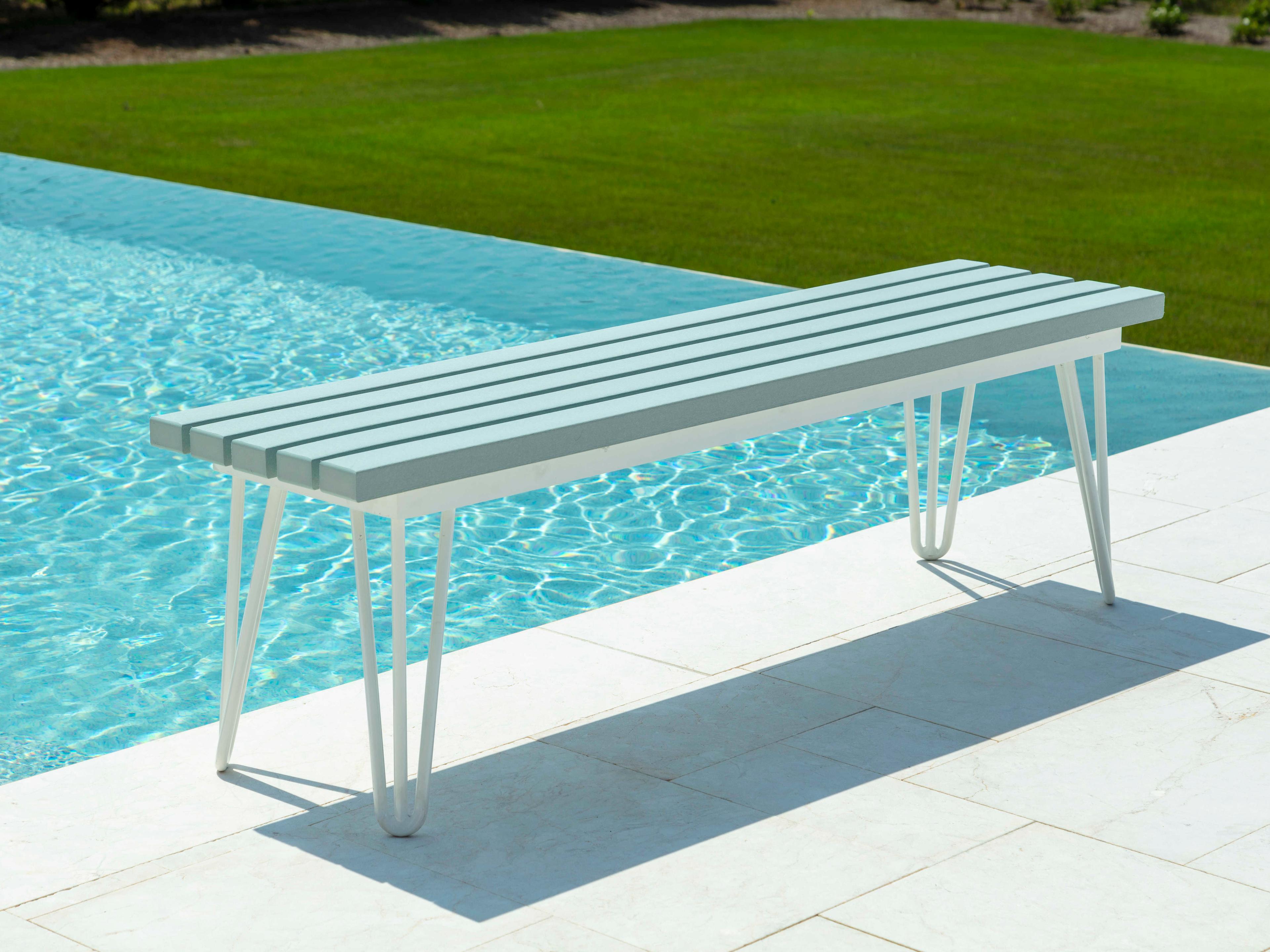 Seaside Casual Hip Aluminum Outdoor Bench