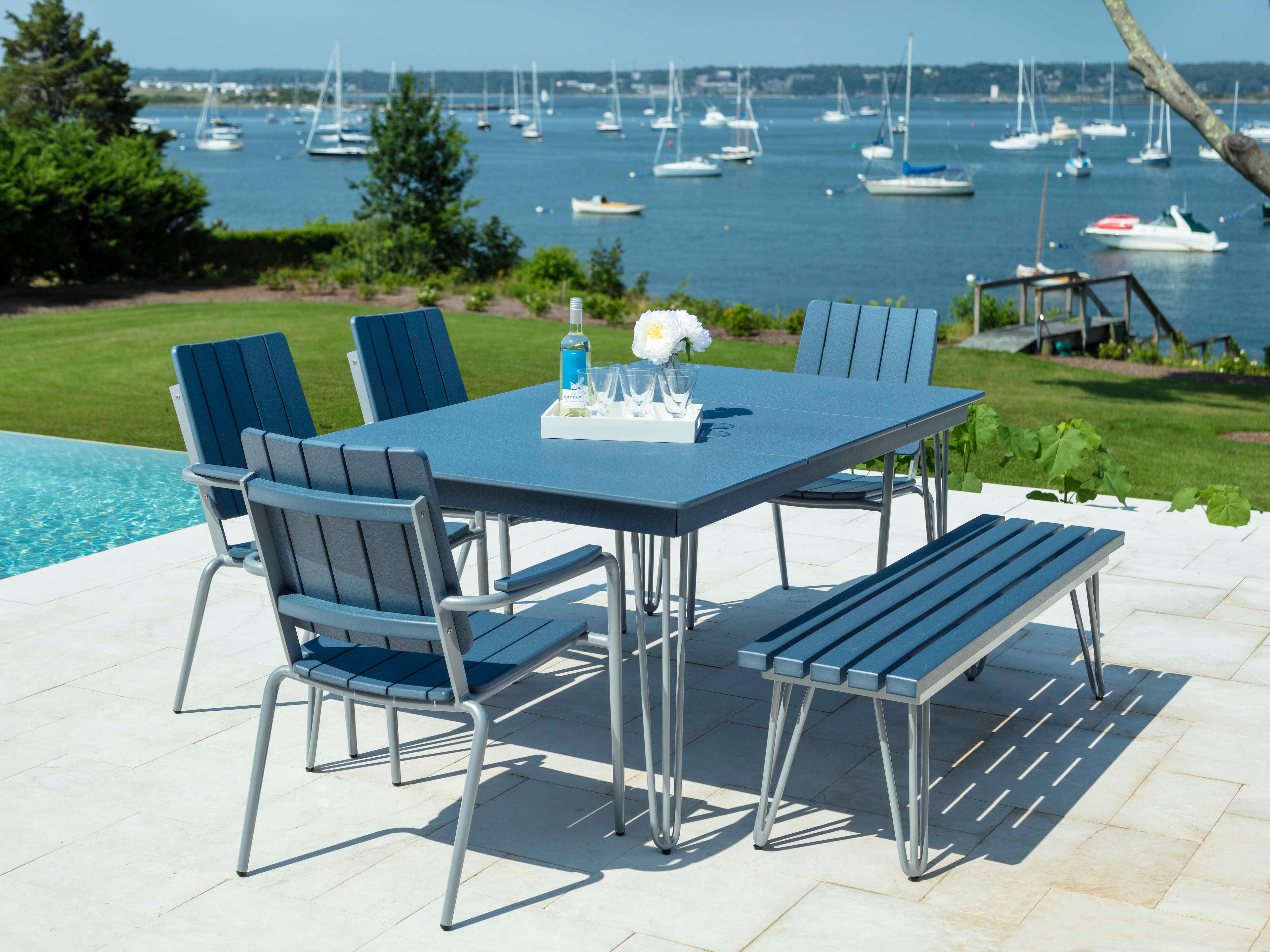 Seaside Casual Hip Aluminum Outdoor Bench