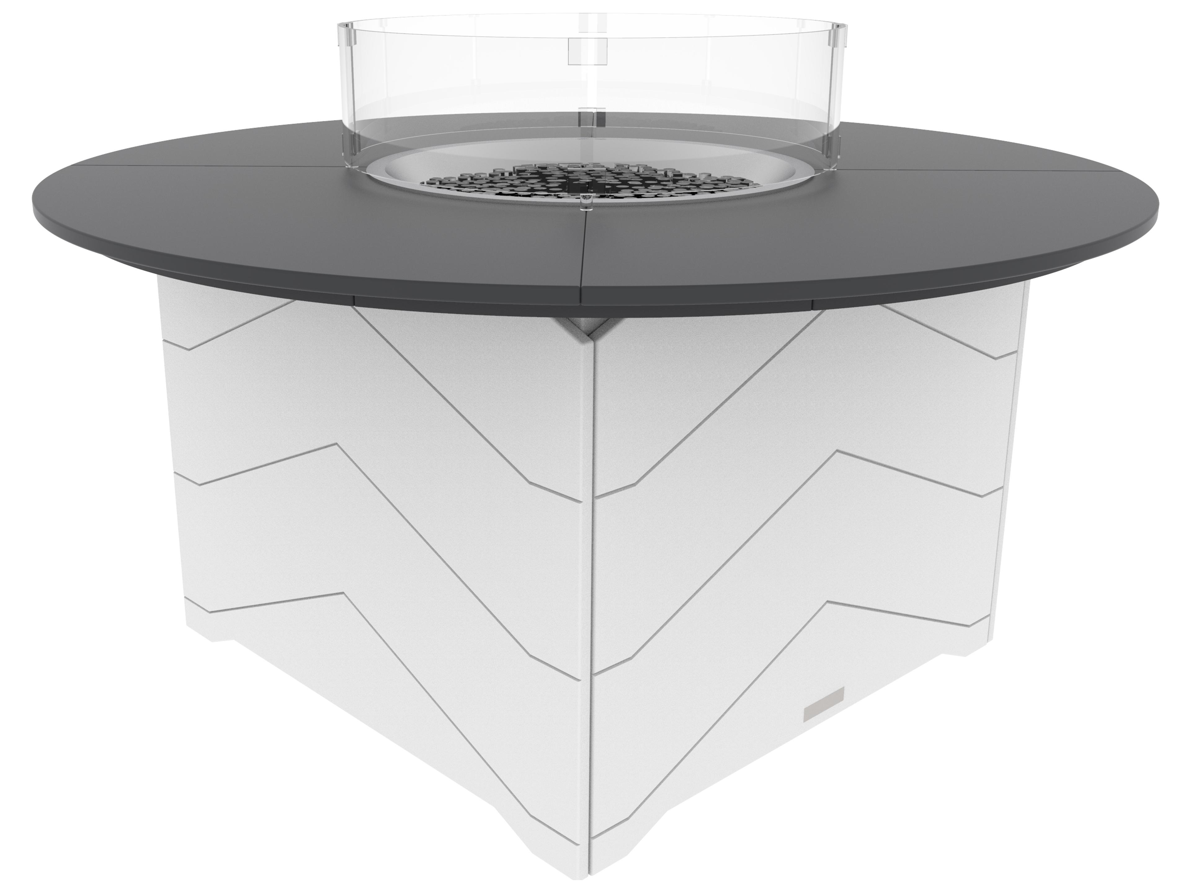 Aura Recycled Plastic Round Chat Patio Fire Pit Table