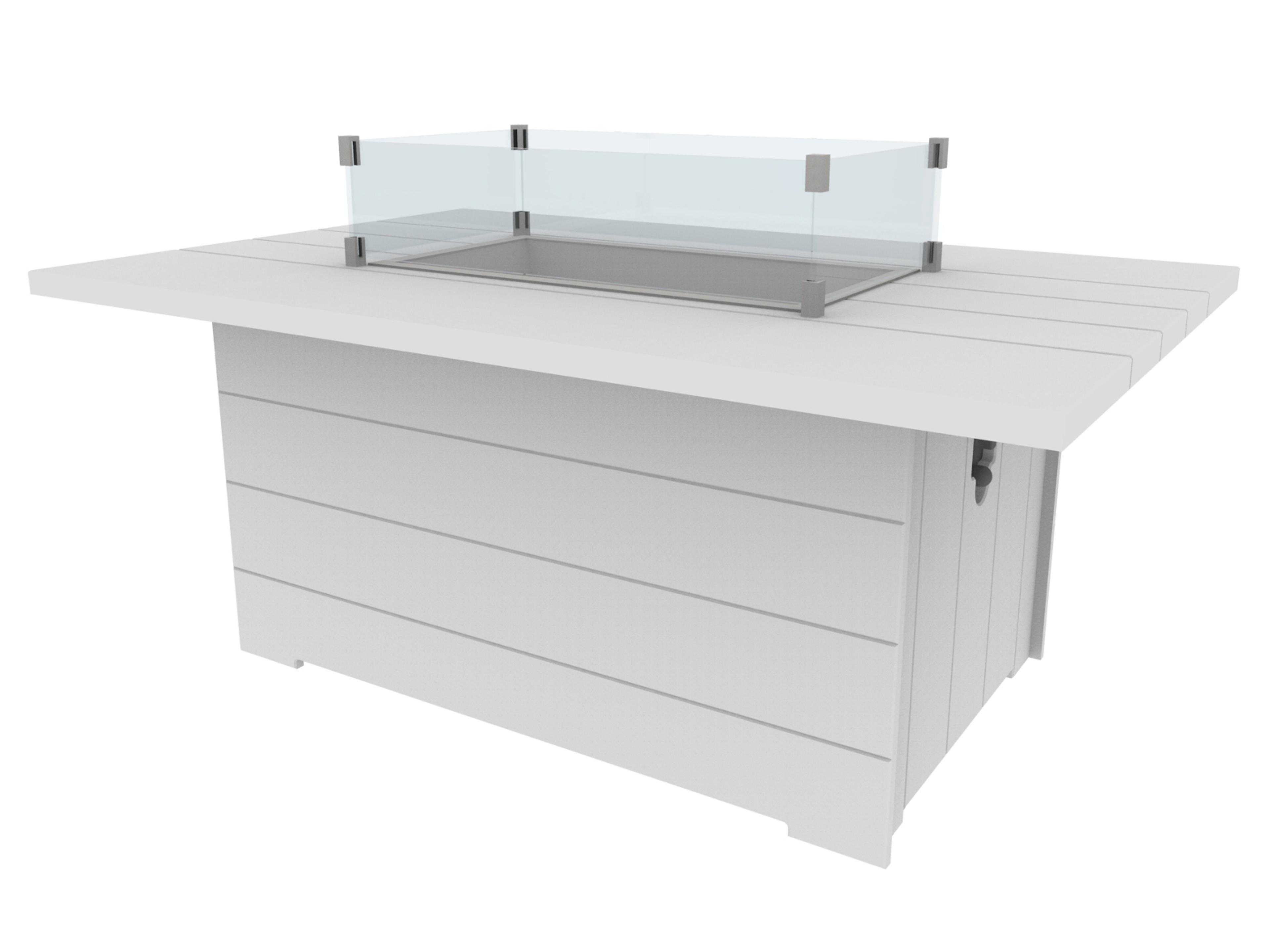 Aura Recycled Plastic Rectangular Outdoor Fire Pit Table