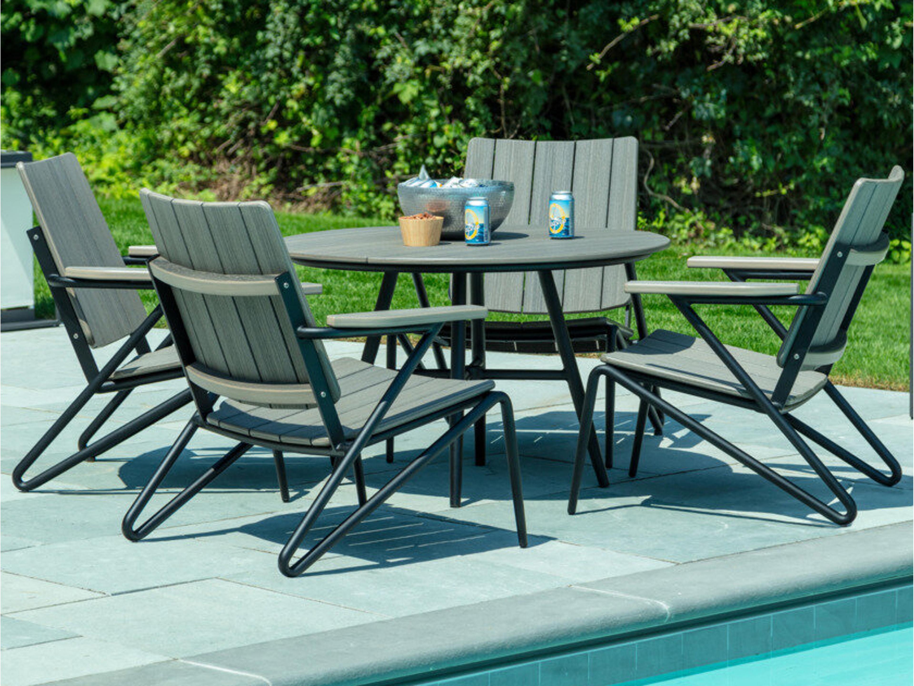 Hip Aluminum Recycled Plastic Low Patio Dining Set