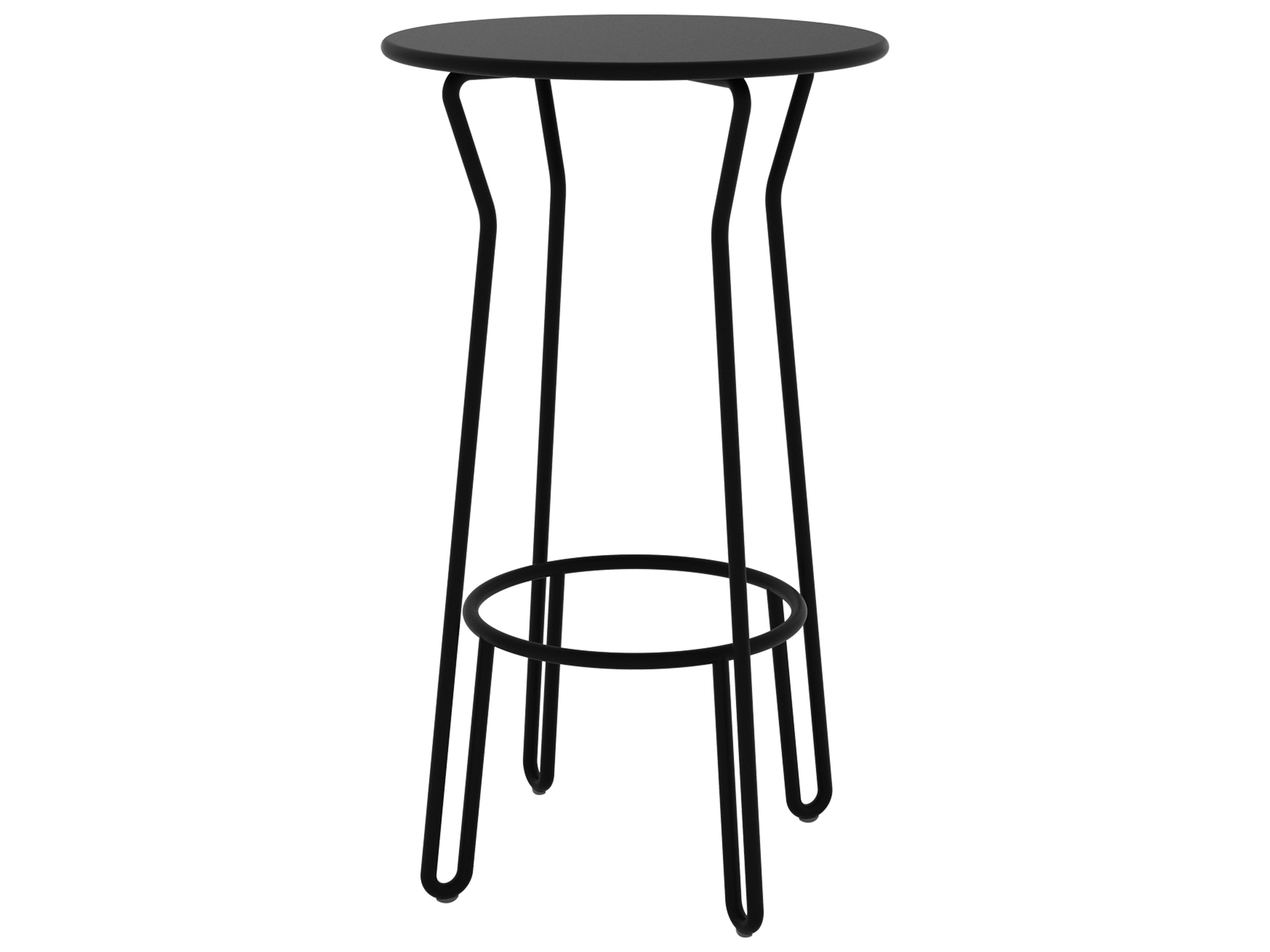 Via Aluminum Huggy Round Stackable Patio Bar Table