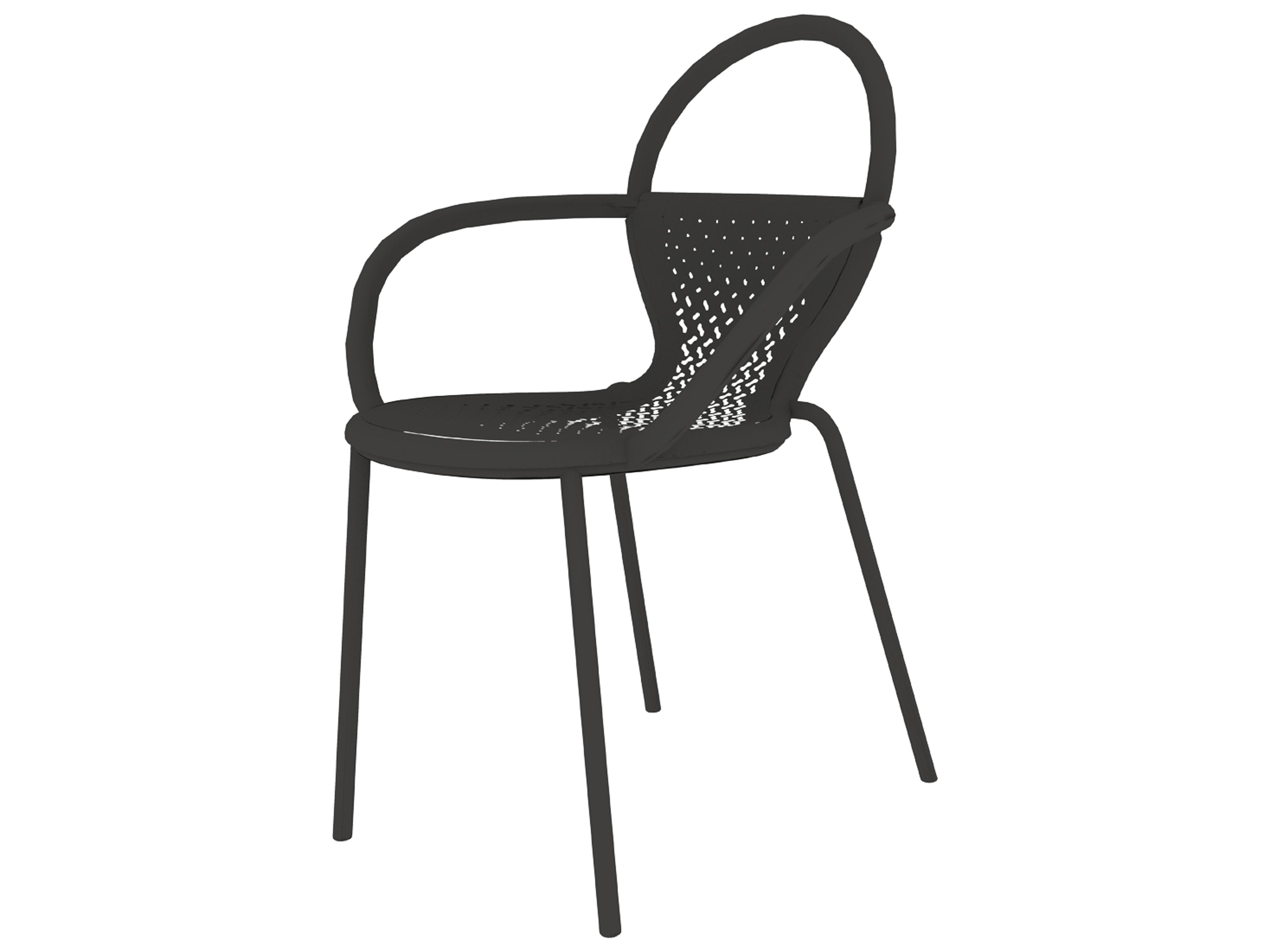 Via Aluminum Kose Stackable Patio Dining Arm Chair