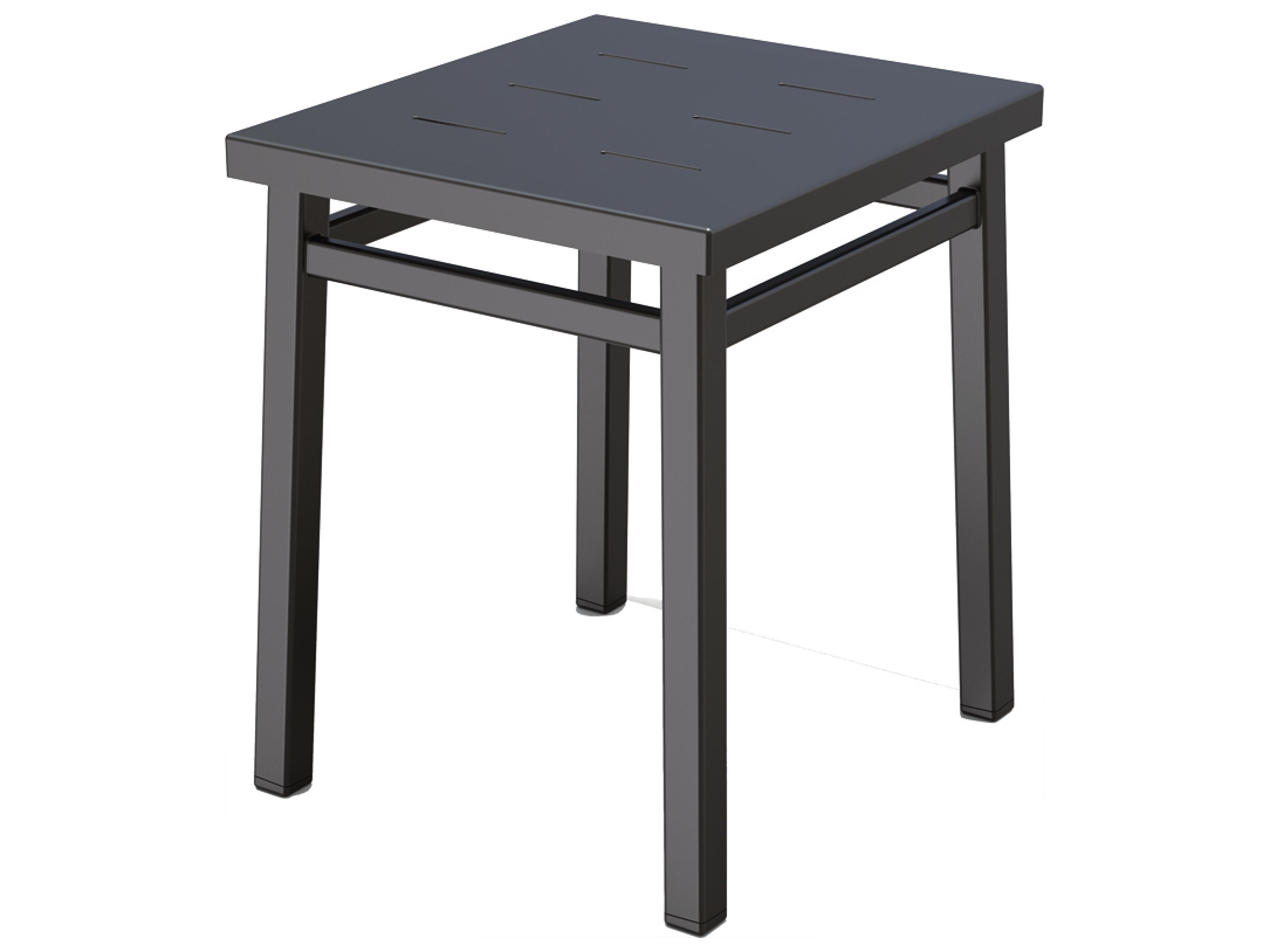 Via Aluminum Impression Square Patio Side Table