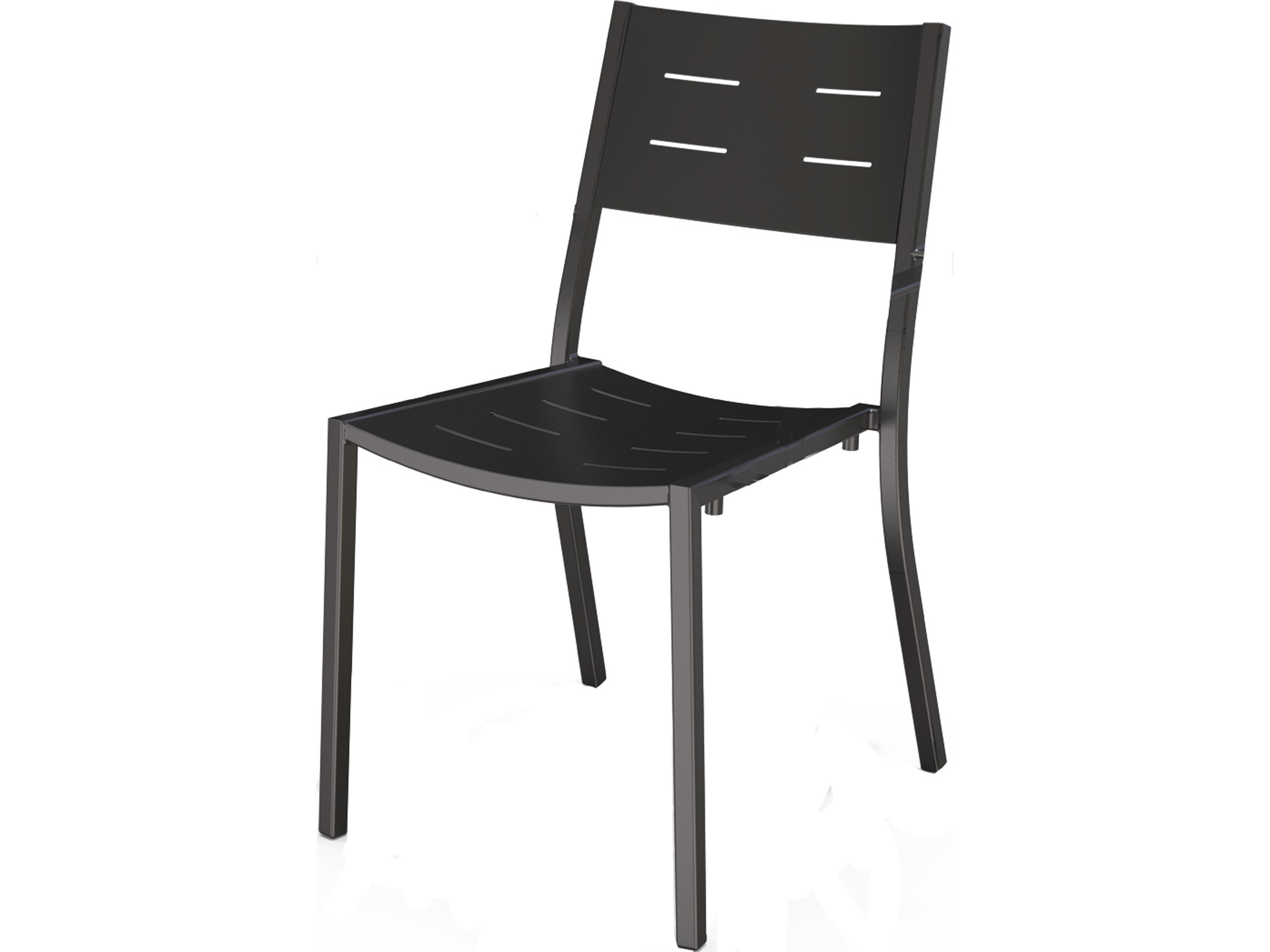Via Full Aluminum Impression Stackable Patio Dining Side Chair