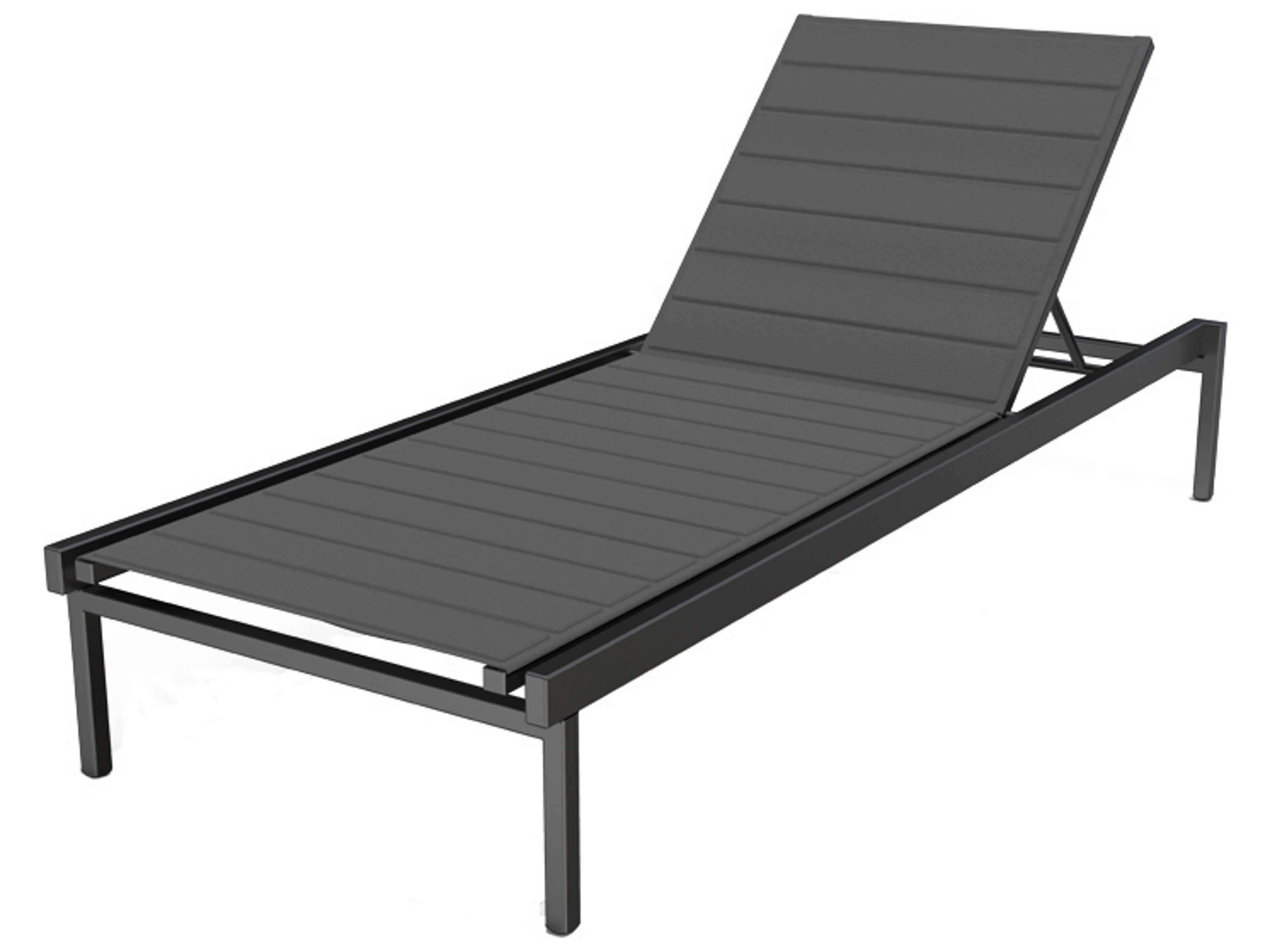 Via Aluminum Impression Stackable Sunbed Padded with Wheels