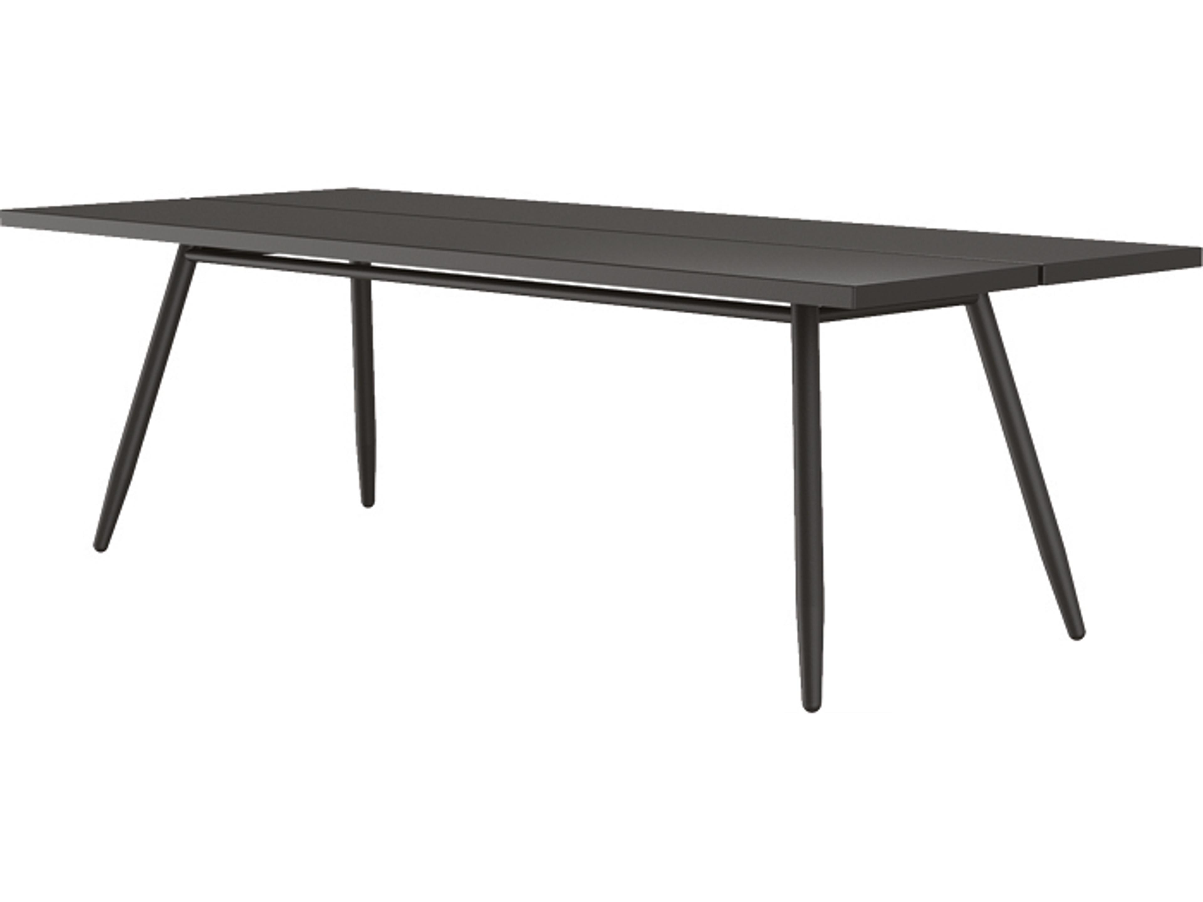 Via Aluminum Stipa Rectangular Long Outdoor Dining Table
