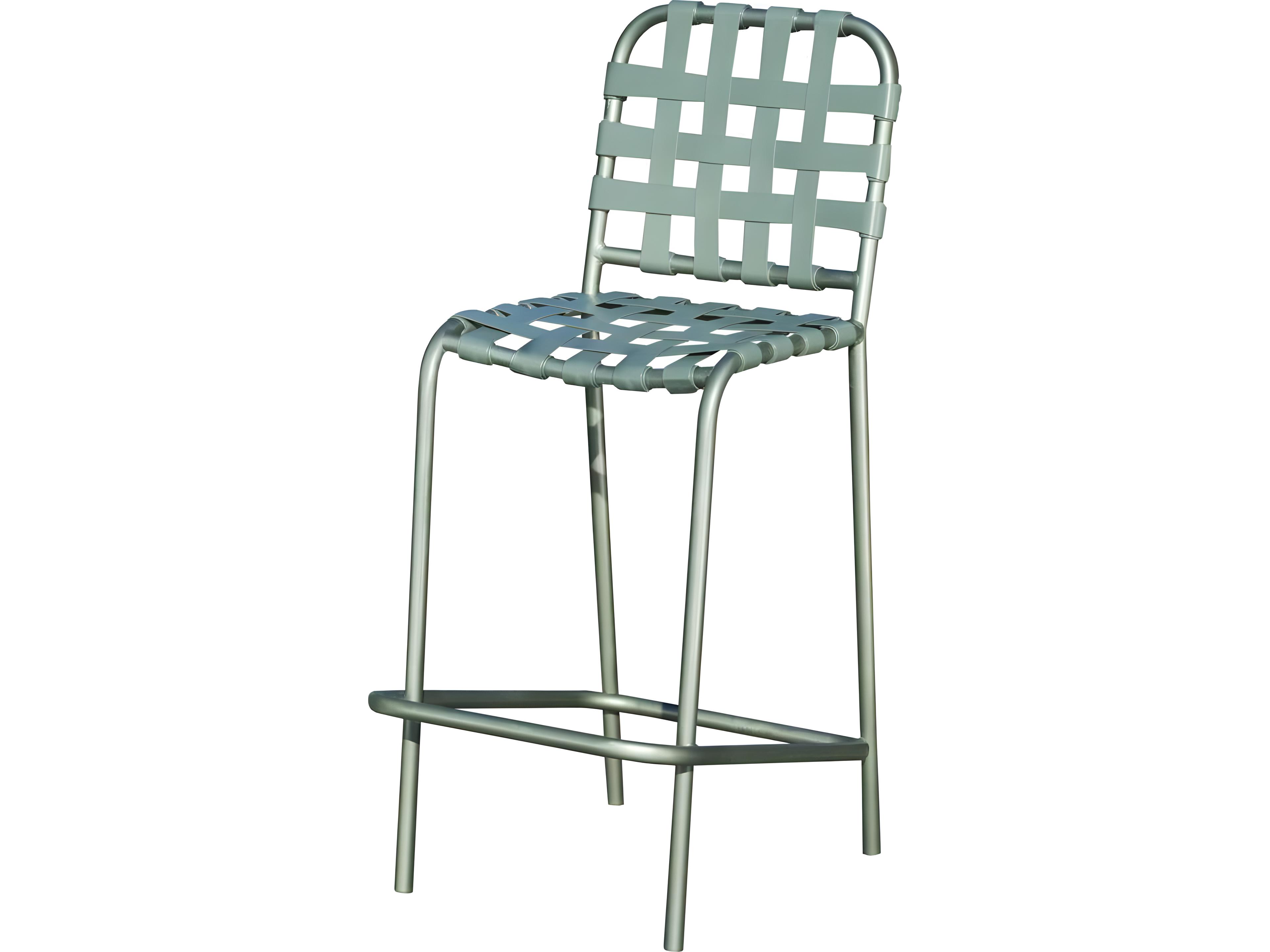 Sanibel Cross Strap Aluminum Outdoor Bar Stool