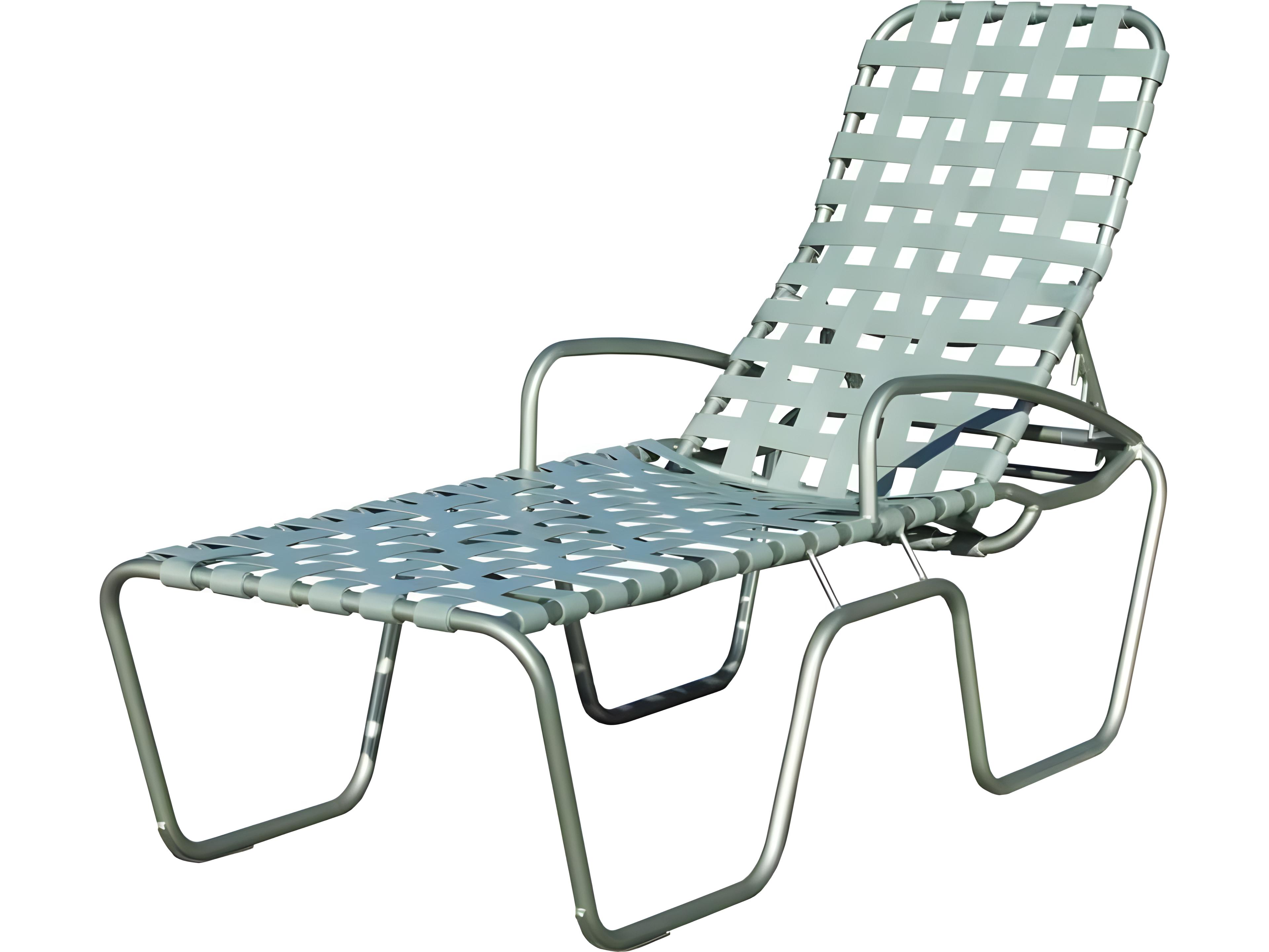 Sanibel Cross Strap Aluminum Hi Seat Patio Chaise Lounge