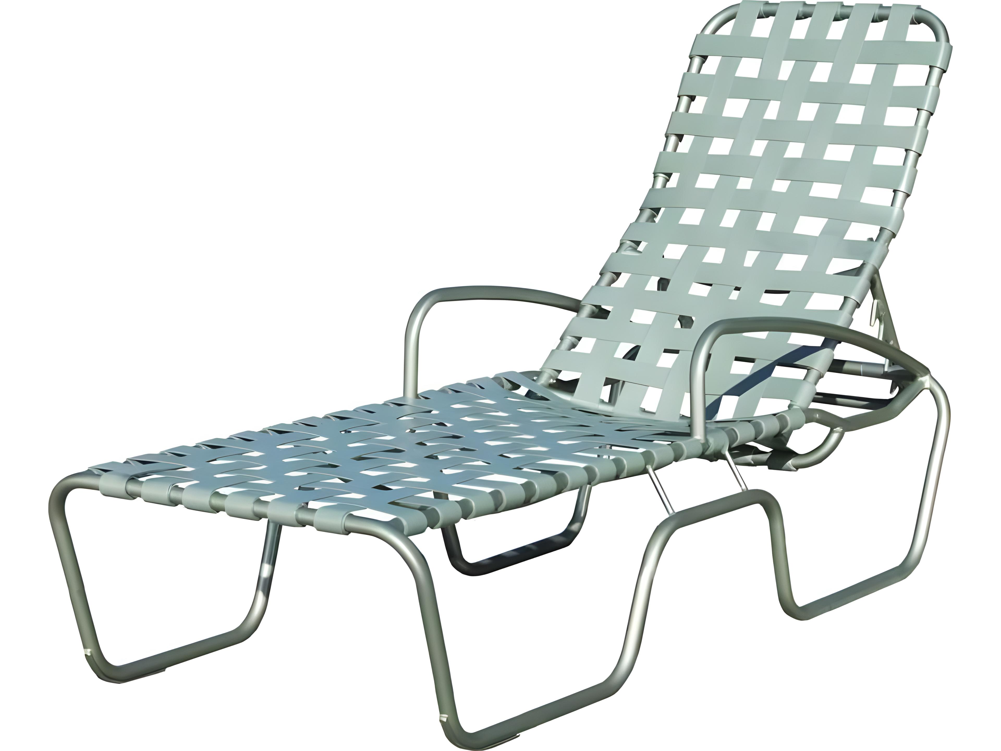Sanibel Cross Strap Aluminum Outdoor Patio Chaise Lounge